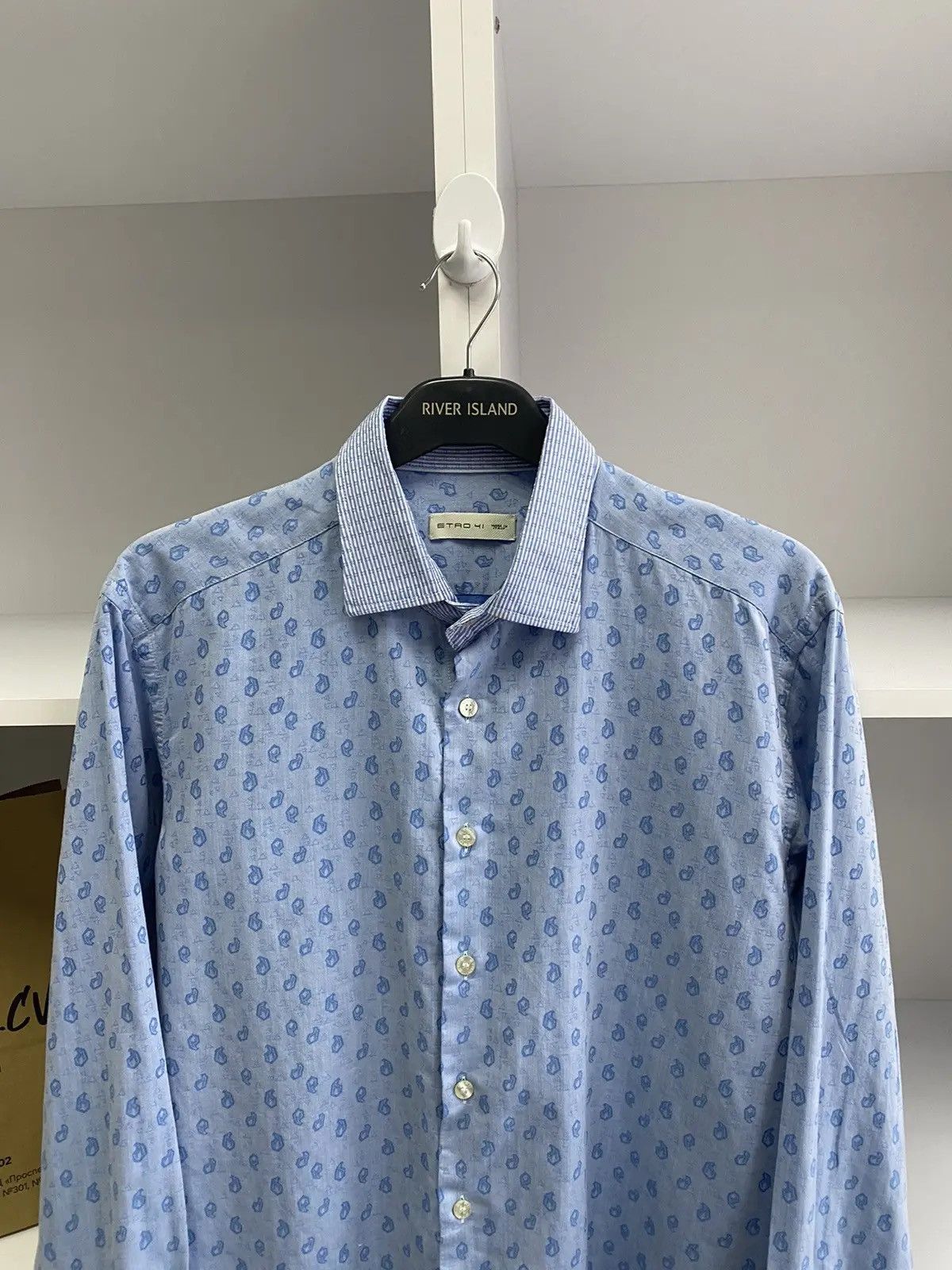 Designer × Etro × Vintage Vintage Etro Blue Luxury Denim Shirt Size US M / EU 48-50 / 2 - 4 Thumbnail