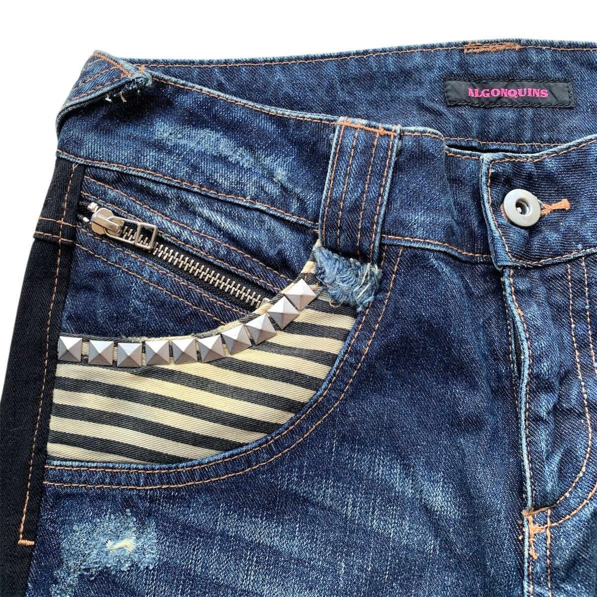 14th Addiction Algonquins Distressed Boro Ifsix LGB GOA Punk Flared Jeans Size US 29 - 4 Thumbnail
