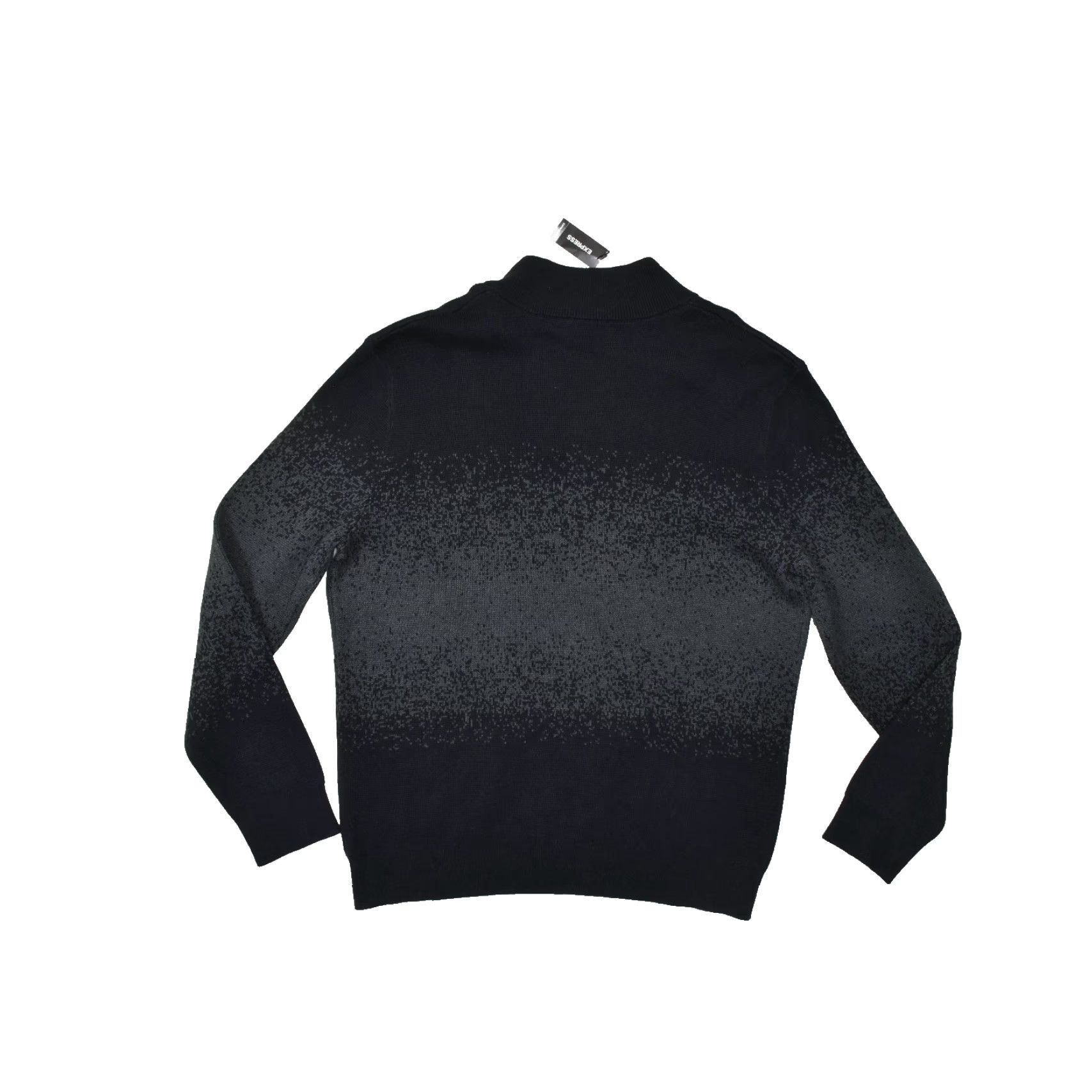 Express Express Sweater Men XXL Black Gray Ombre Shawl Neck 100% Cotton NWT Size US XXL / EU 58 / 5 - 2 Thumbnail