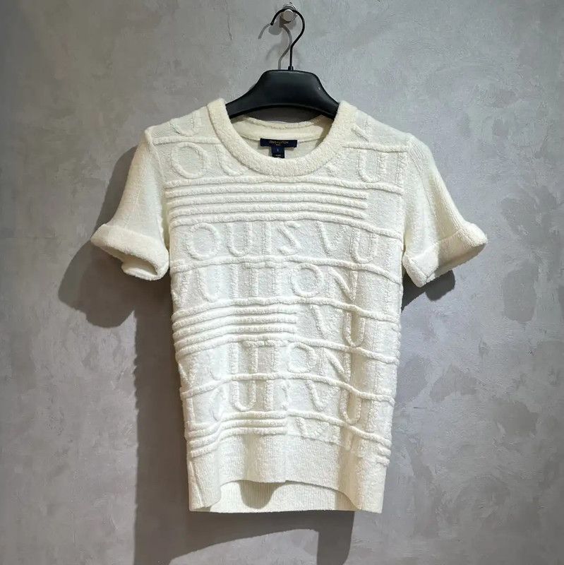 Louis Vuitton Louis Vuitton Ivory Cotton Women's T-shirt 0089 Size S / US 4 / IT 40 - 1 Thumbnail