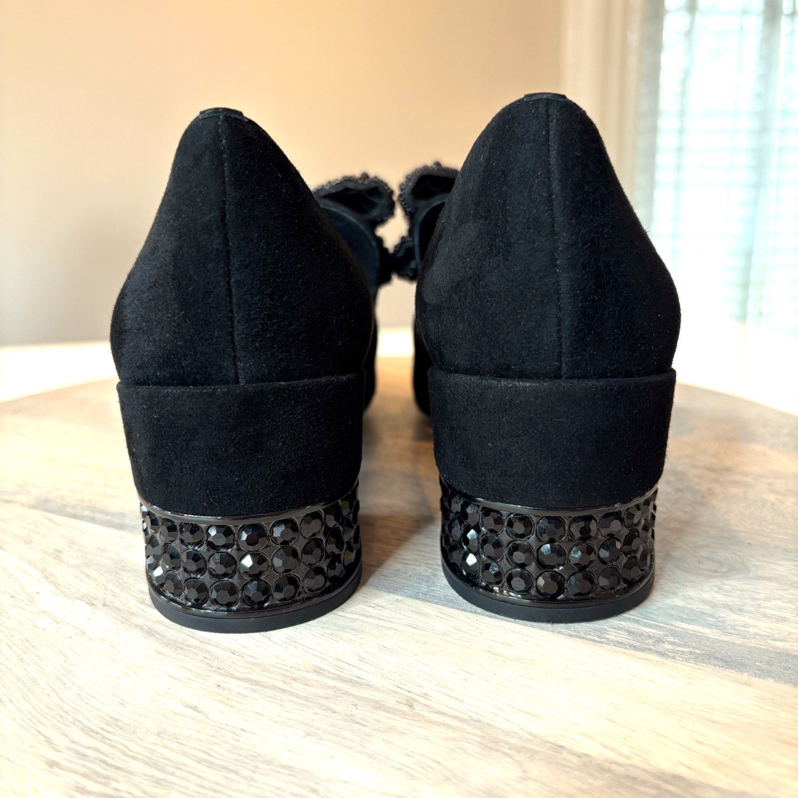 Jeffrey Campbell Jeffrey Campbell Valenti Black Suede Bow Crystal Pumps 9.5 Size US 9.5 / IT 39.5 - 8 Thumbnail