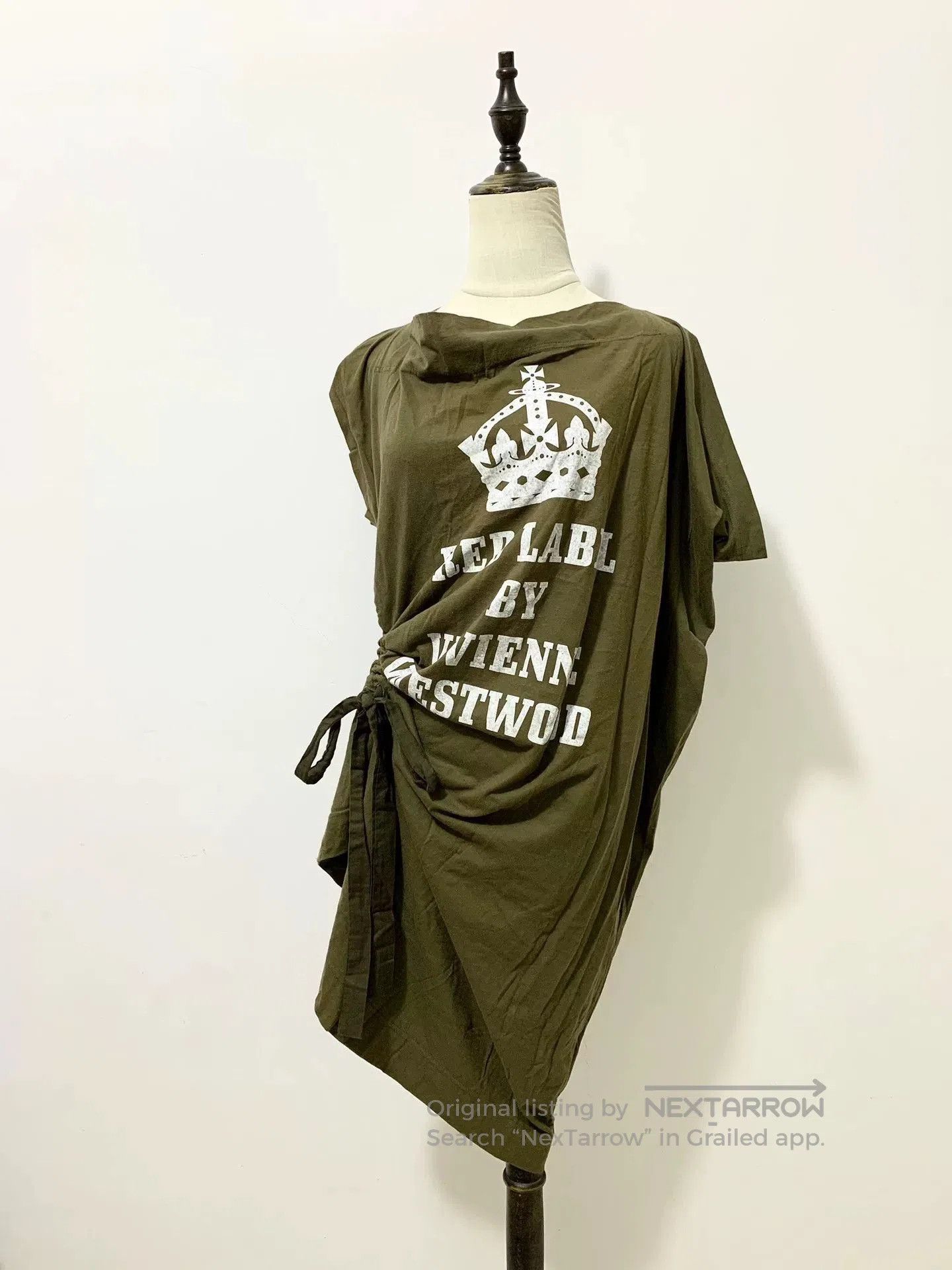 Vivienne Westwood Army Green Cowl Neck Dress.