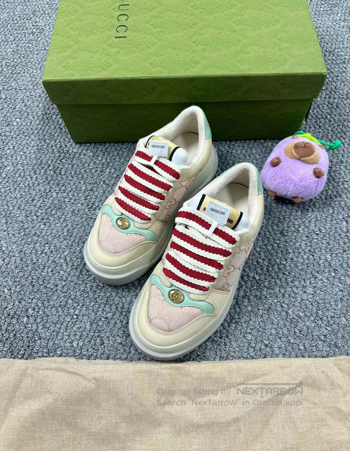 Gucci Guicci Pink Pudgy Thick Sole Dirty Shoes| Size US 4.5 / IT 34.5 - 1 Thumbnail