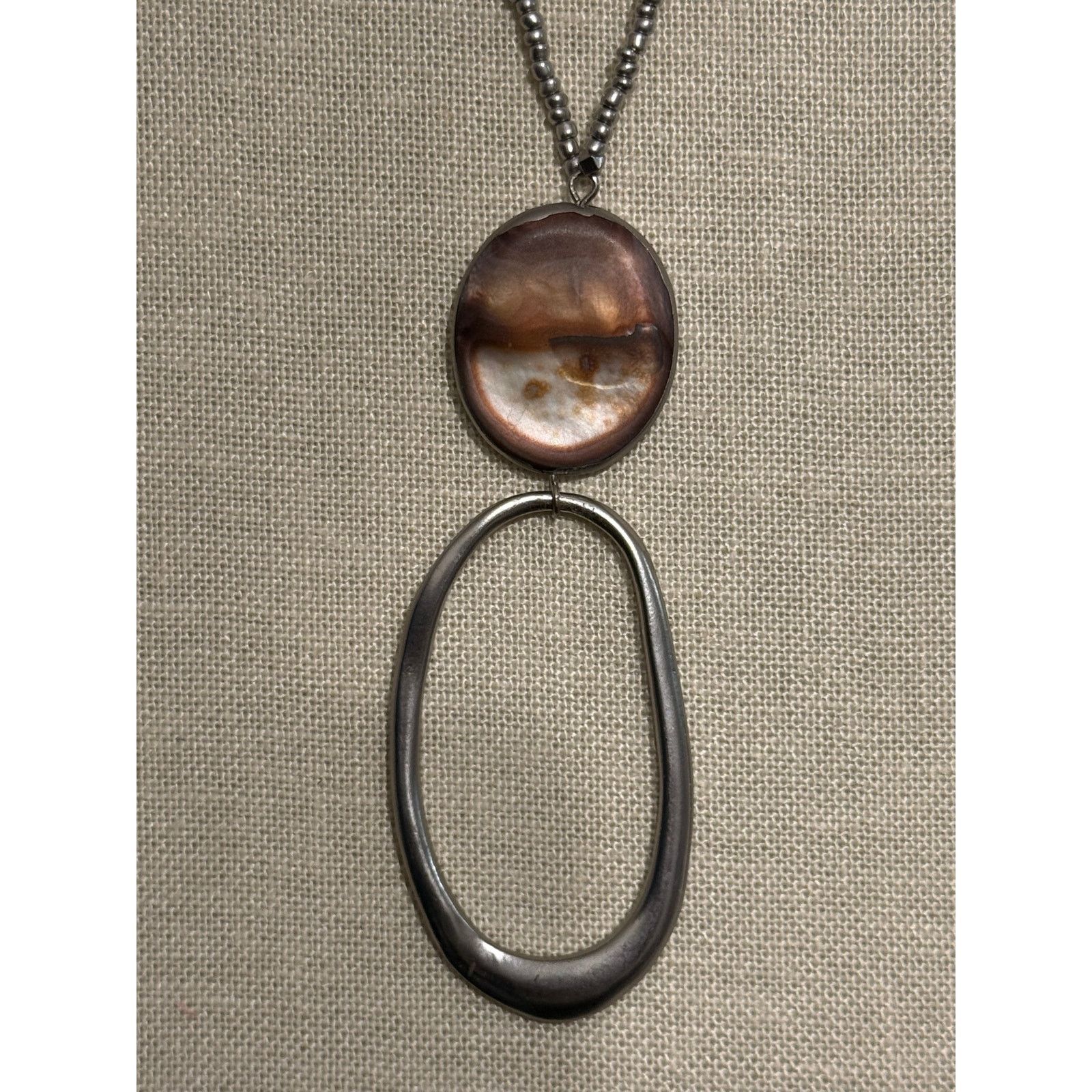 Other Macy’s NWT Silver Tone Necklace 28” with Oval Pendant Size ONE SIZE - 1 Thumbnail