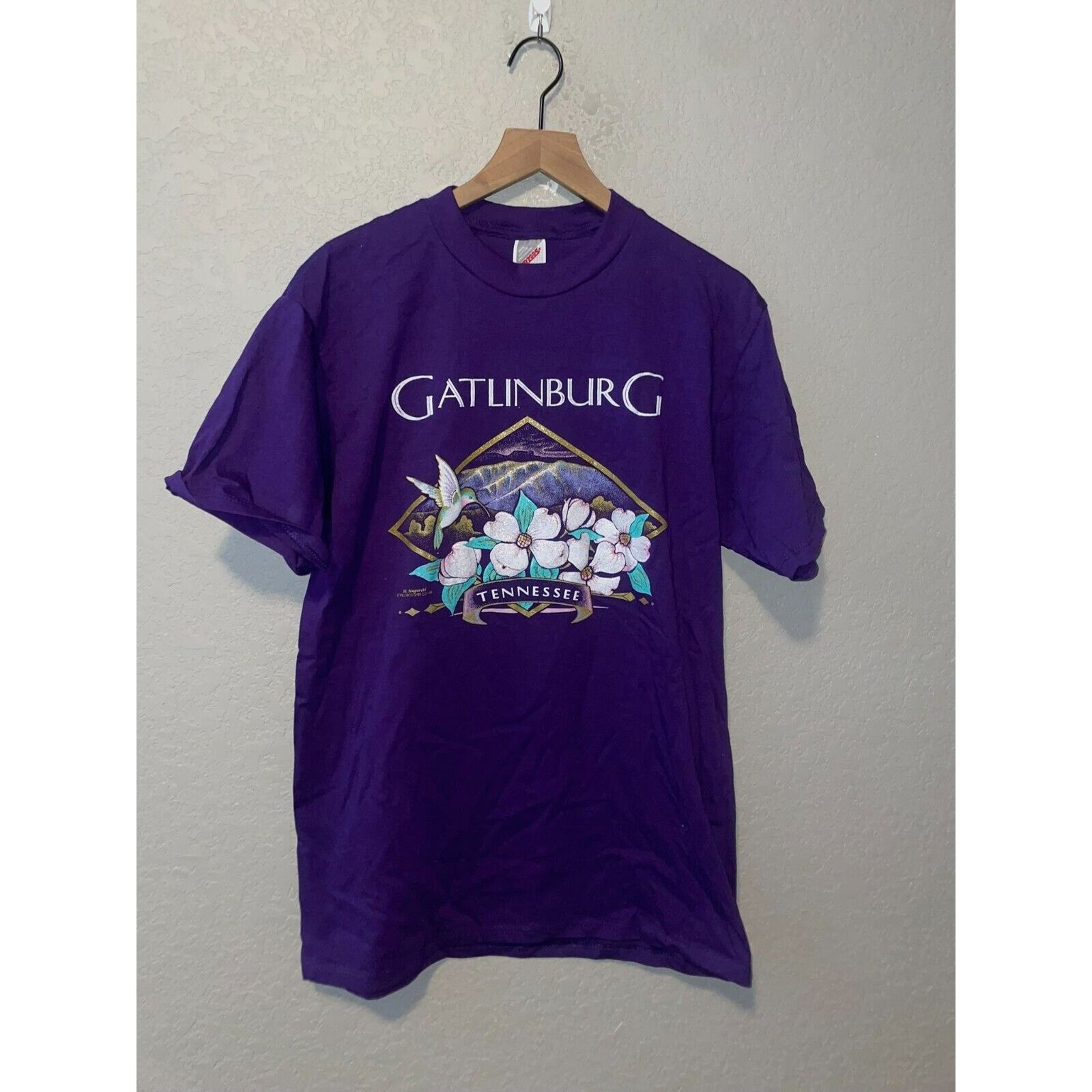 Jerzees Vintage Gatlinburg Tennessee Shirt Floral Flower Tee VTG 90s Size US L / EU 52-54 / 3 - 1 Thumbnail