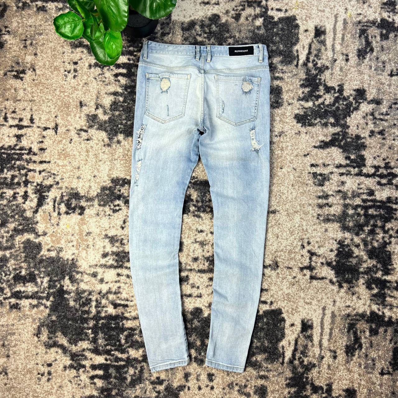 Represent Clo. Represent Distressed Style Blue Denim Jeans Streetwear Y2K Size US 34 / EU 50 - 2 Thumbnail