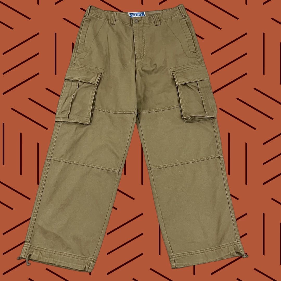 Old Navy OLD NAVY Pants Mens 32x28 Brown Canvas Cargo Military Wide Leg Paratrooper Retro Size US 32 / EU 48 - 1 Thumbnail