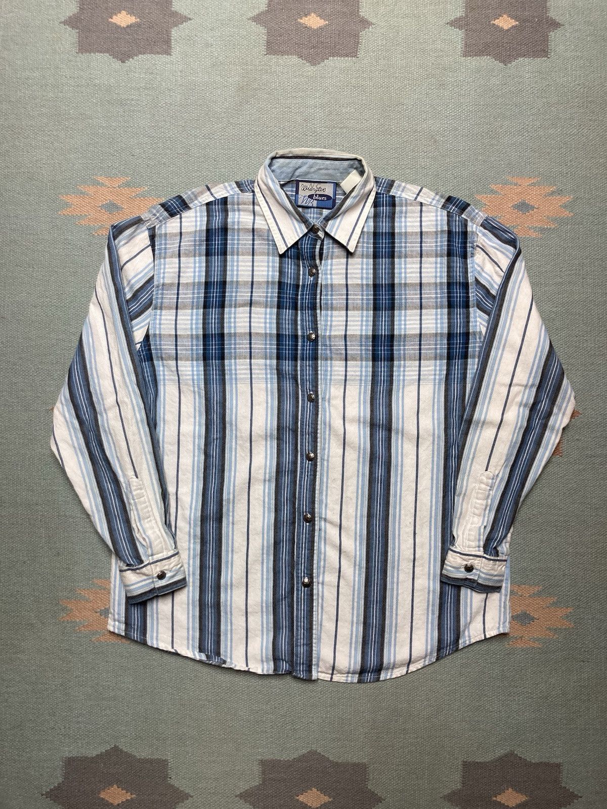 Vintage × Wrangler Vtg wrangler blues button shirt western plaid women’s XL Size XL / US 12-14 / IT 48-50 - 1 Thumbnail