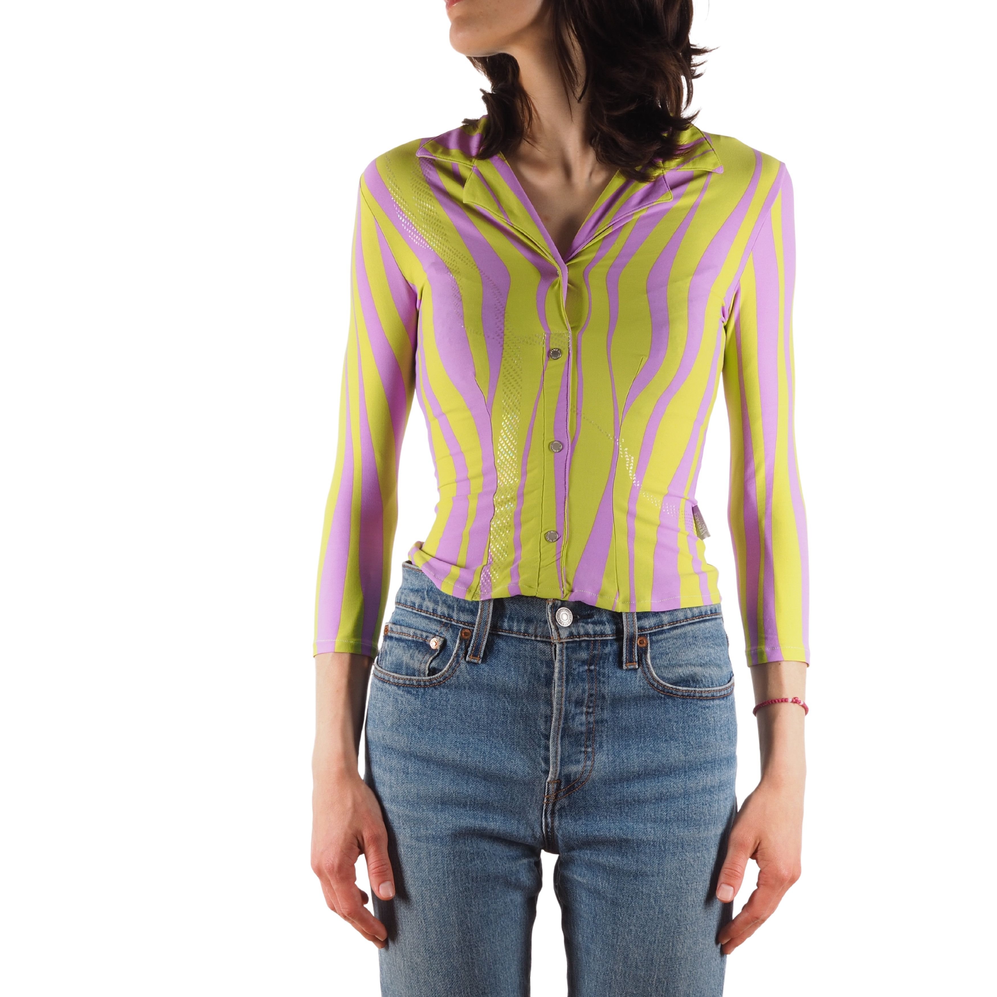 Versace × Versace Jeans Couture Versace Jeans Couture Vintage Stretch 3/4 Sleeve Top Blouse Size XS / US 0-2 / IT 36-38 - 1 Thumbnail