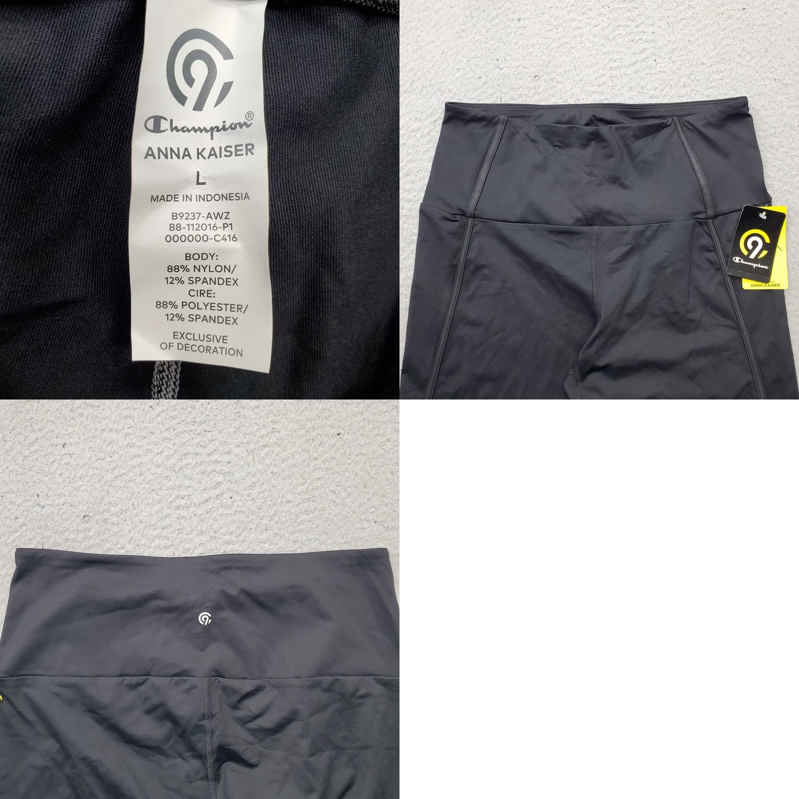 Champion Champion Anna Kaiser Leggings Womens Large Black Activewear Running Gym Workout Size 36" / US 14 / IT 50 - 8 Thumbnail
