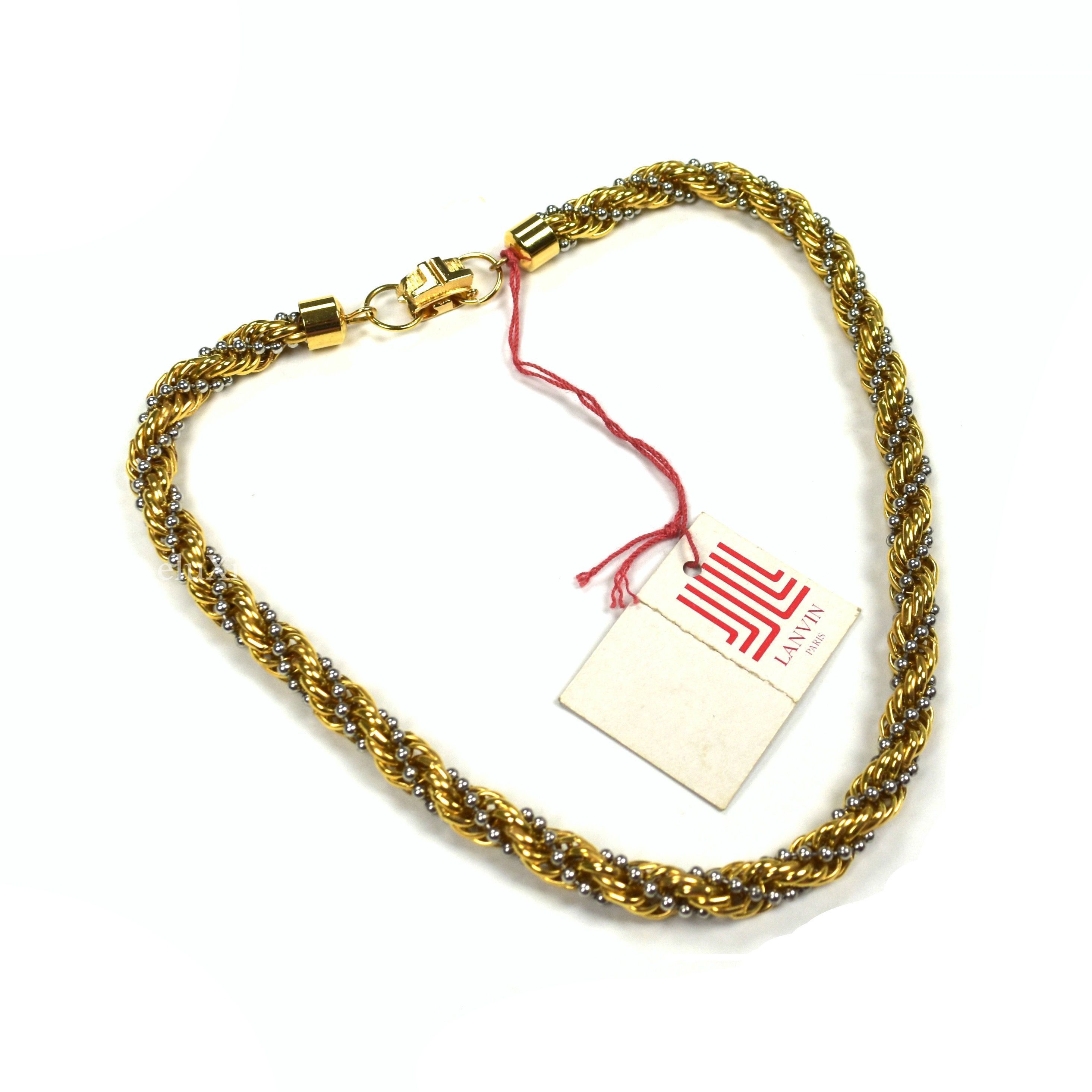 Lanvin NWT Vintage Lanvin 15.5" Gold Silver Twist Chain Necklace Size ONE SIZE - 1 Preview