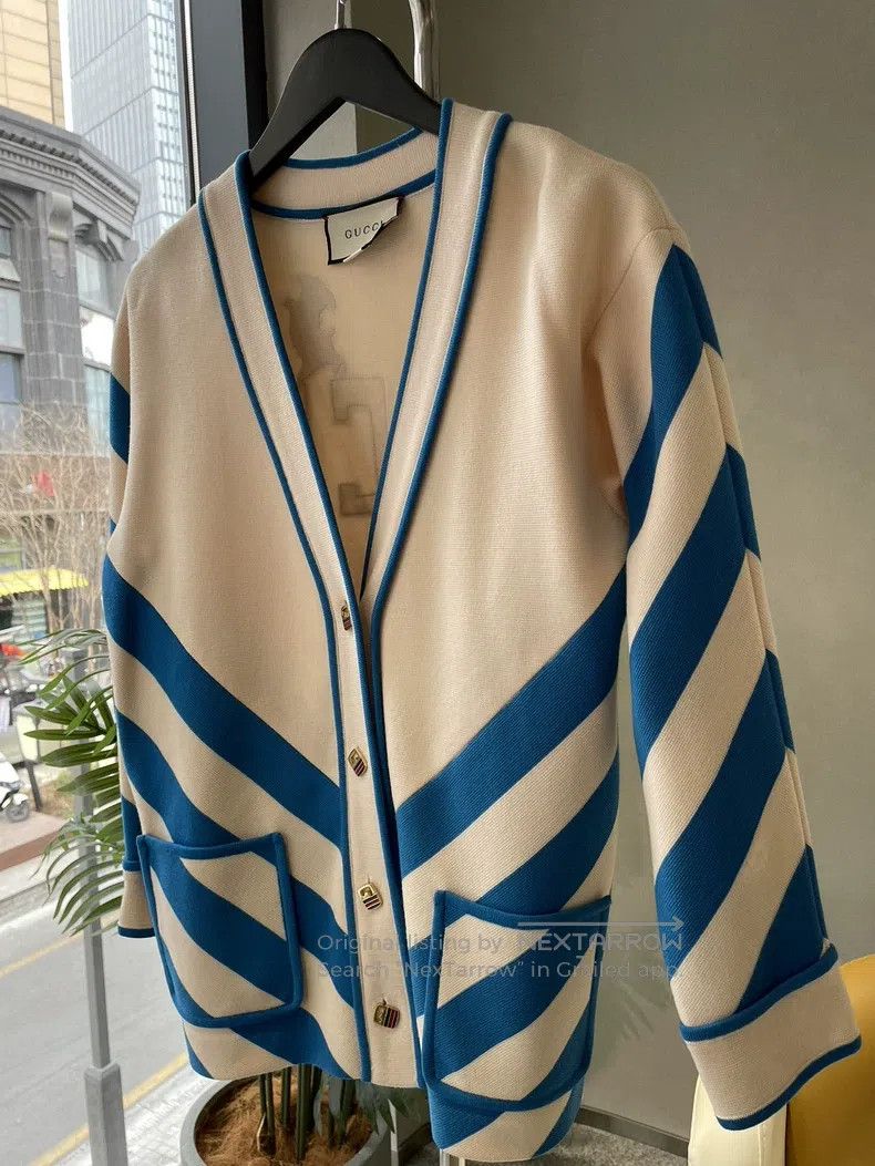 Gucci Gucci Blue and white striped cardigan coat Size XS / US 0-2 / IT 36-38 - 3 Thumbnail