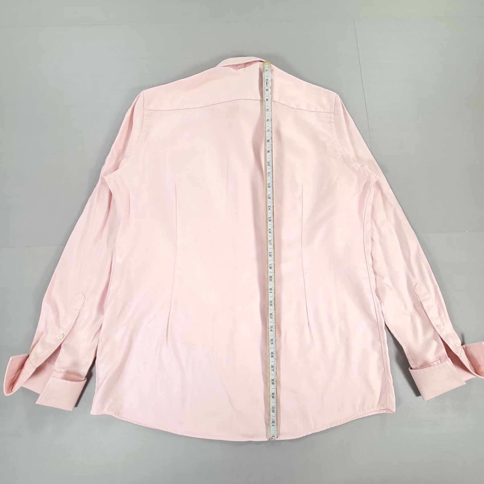 Eton ETON Mens Shirt Pink 17.5 Dress Shirt Long Sleeve Button Up Double Cuffs Herringbone Cotton" Size US XXL / EU 58 / 5 - 6 Thumbnail