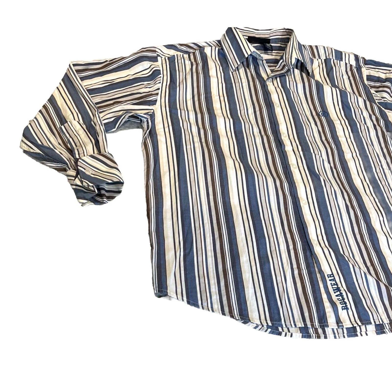 Rocawear Rocawear Shirt Men’s XL Long Sleeve Button Down Striped Cotton Size US XL / EU 56 / 4 - 3 Thumbnail
