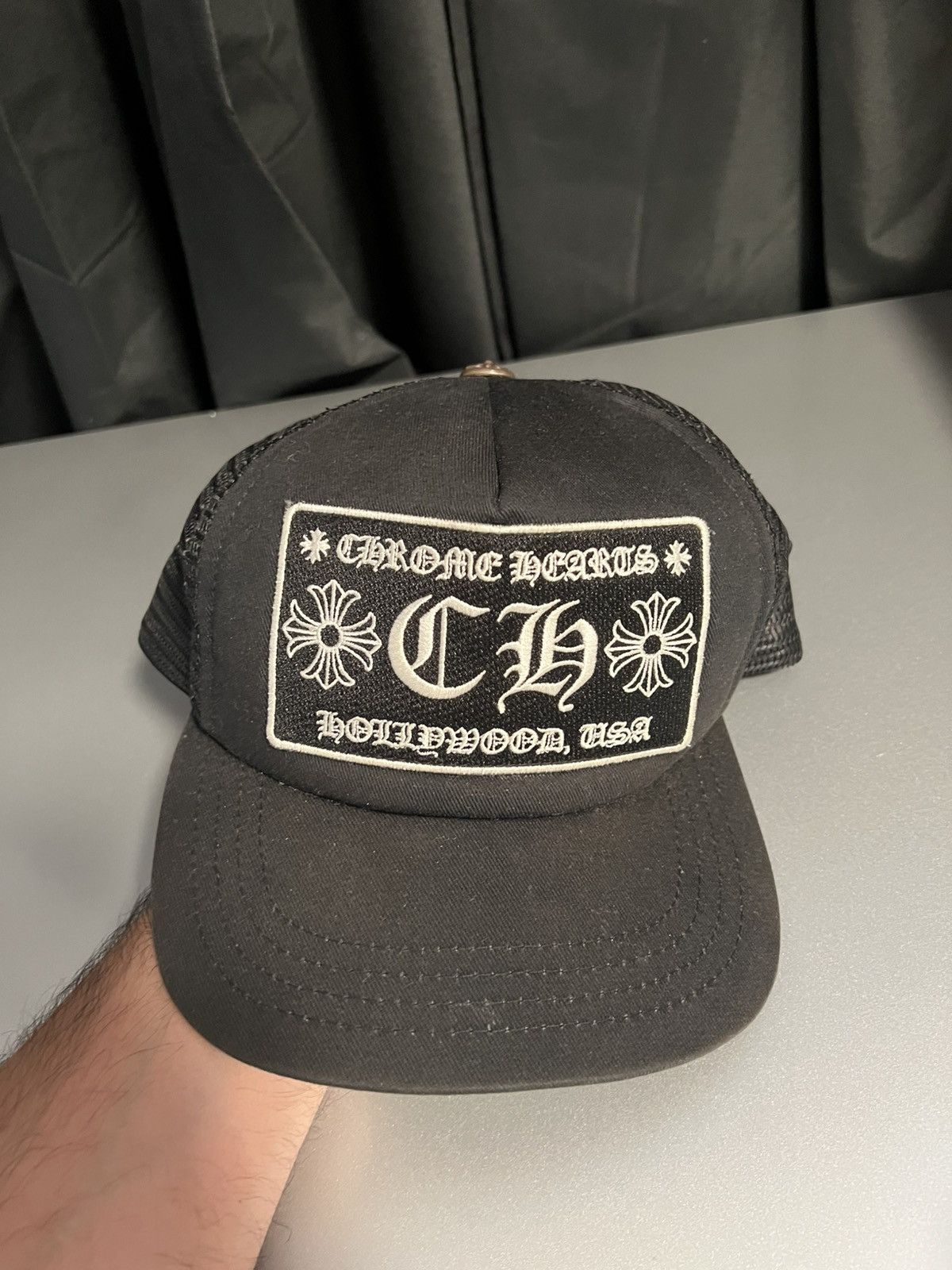 Chrome Hearts Chrome Hearts Black Hollywood USA Hat Size ONE SIZE - 1 Thumbnail