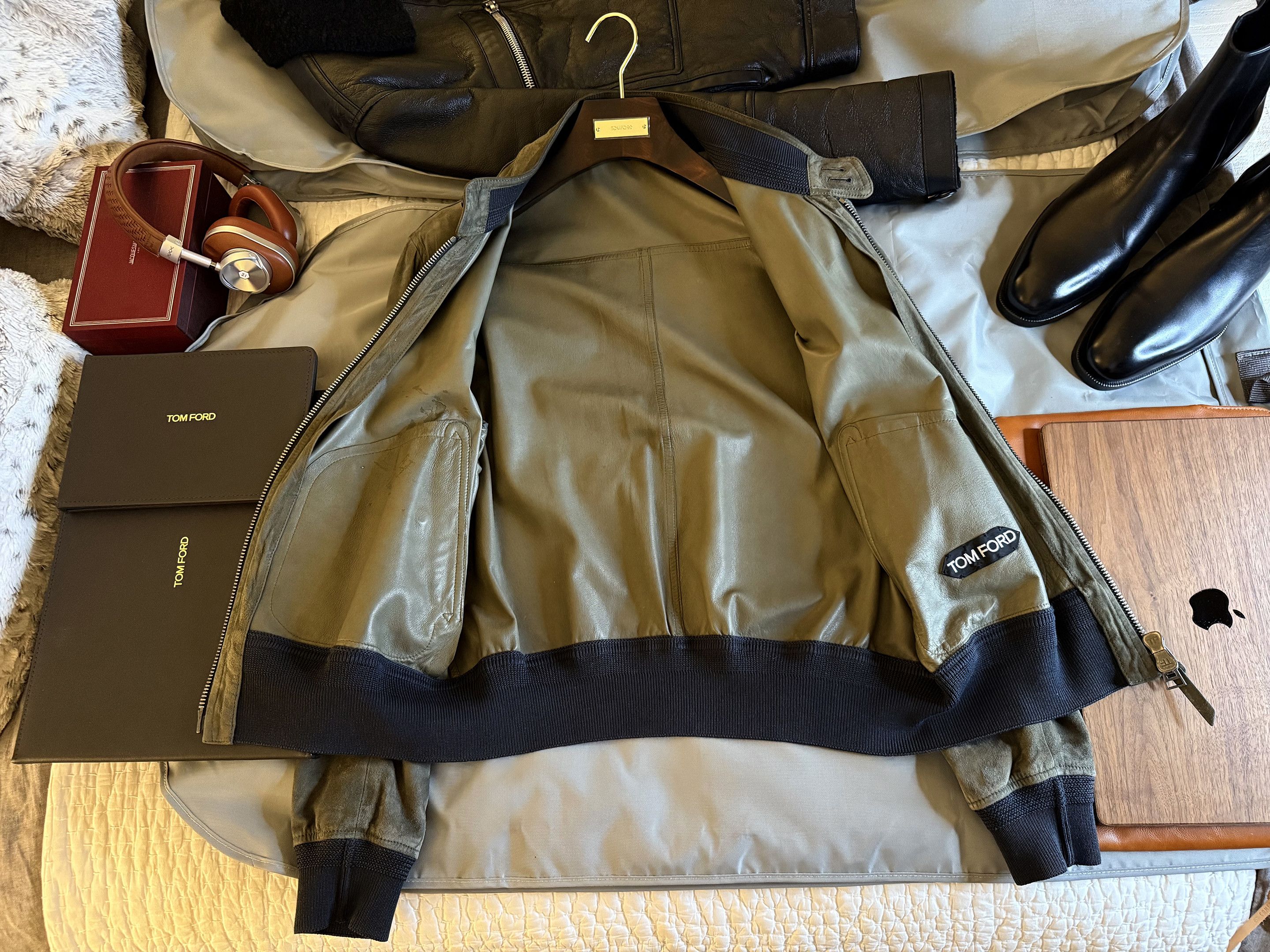 Tom Ford Coveted Rare $6,300 w/tax TOM FORD Green Suede Jacket Size US L / EU 52-54 / 3 - 22 Thumbnail