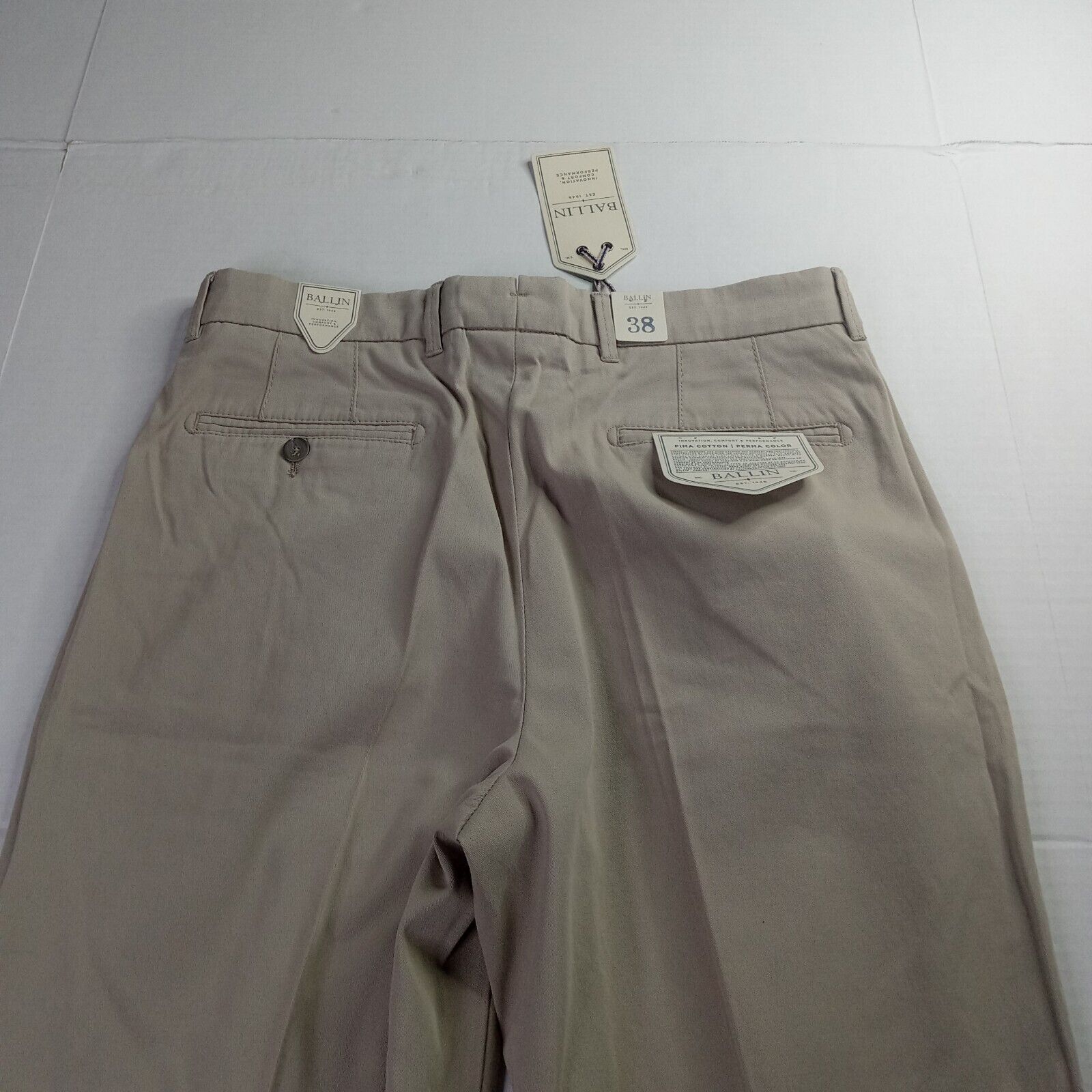 & Other Stories Ballin Relaxed Supima Twill Pants Men's 38x35 Stone Pleated Size US 38 / EU 54 - 9 Thumbnail