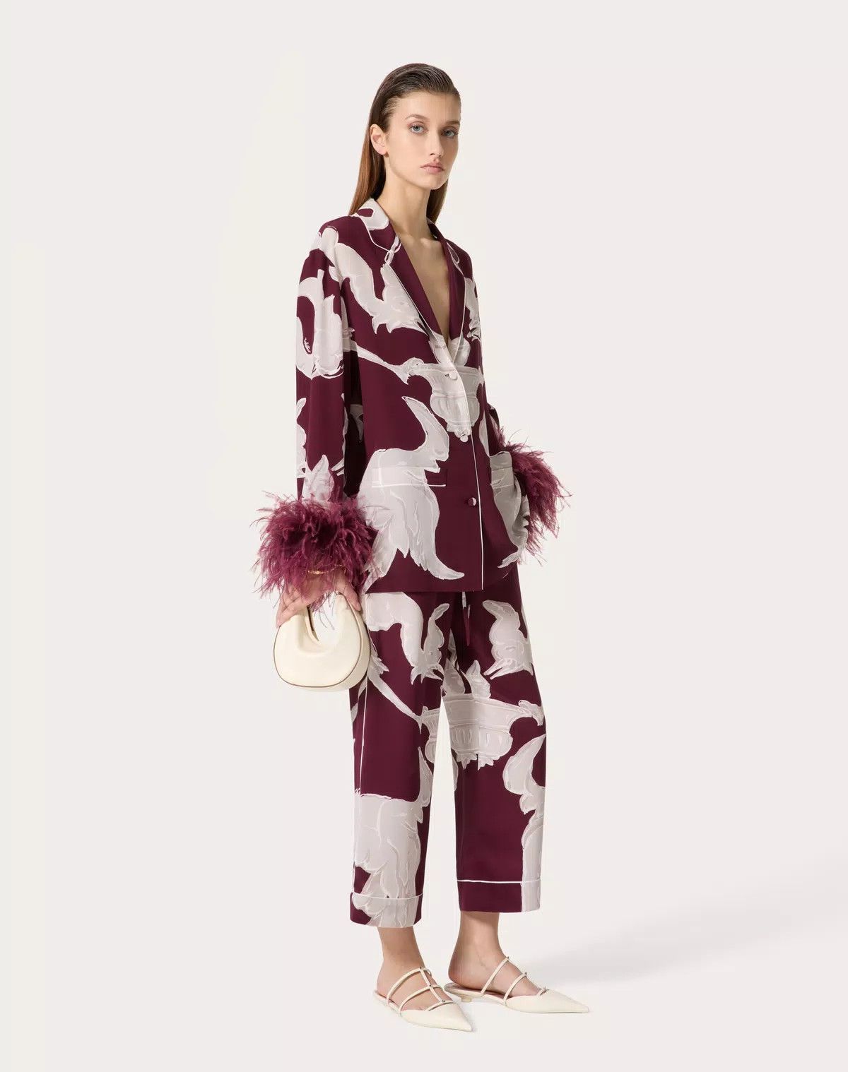 Valentino o1s1wg110525 Crepe Chine Metamorphos Trousers in Multicolor Size 27" / US 4 / IT 40 - 4 Thumbnail