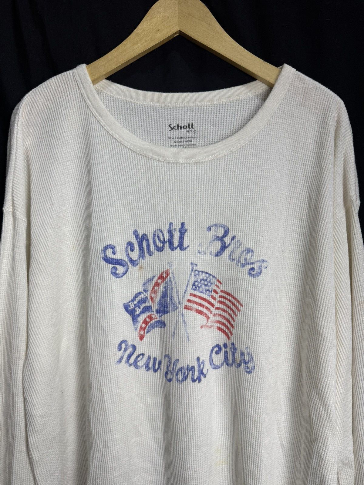 Schott Schott NYC Thermal Long Sleeve American Flag Size US XL / EU 56 / 4 - 3 Thumbnail