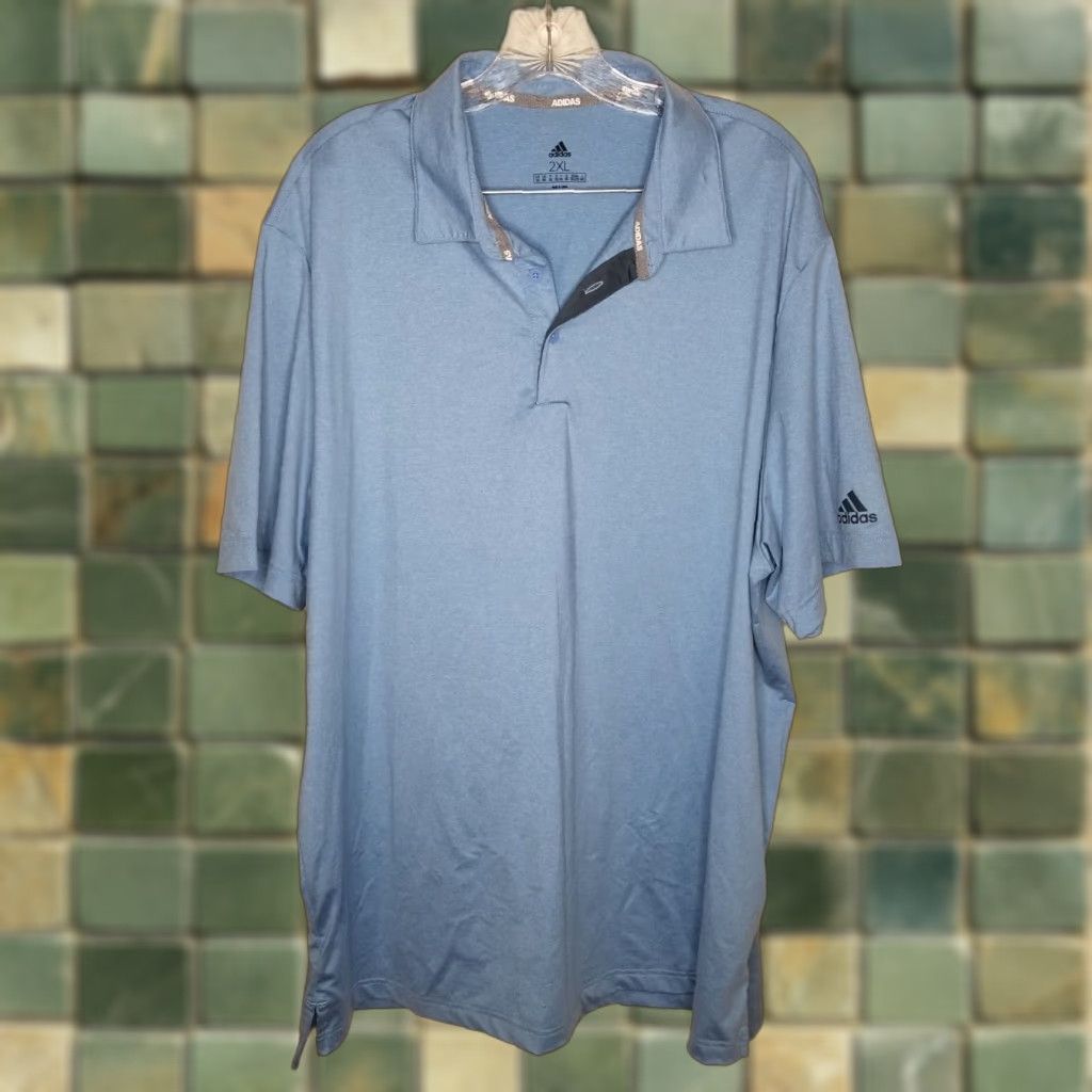Adidas ADIDAS Polo Shirt Men 2XL Short Sleeve Athletic Blue Polo 2XL Mens Shirt Size US XXL / EU 58 / 5 - 1 Thumbnail