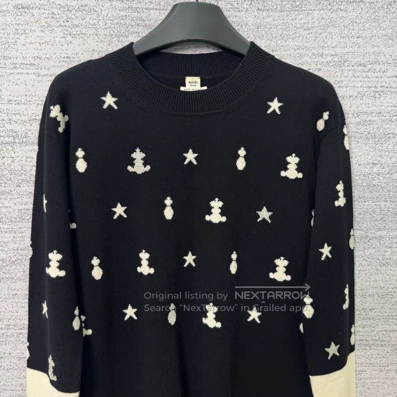 Hermes Hermes Black and White Colorblocked Knitted Long Sleeve Dr Size XXS / US 00 / IT 34 - 2 Thumbnail