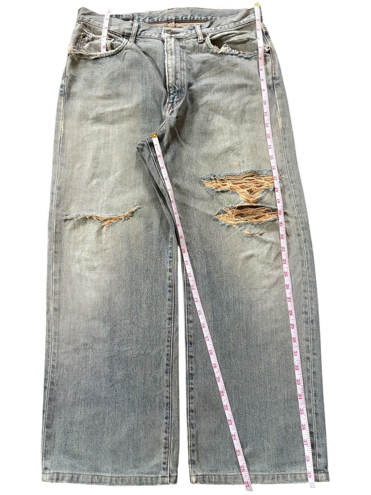 Edwin Vintage Japanese Brand Rusty Wash Distress Baggy Jeans Size US 33 - 7 Thumbnail