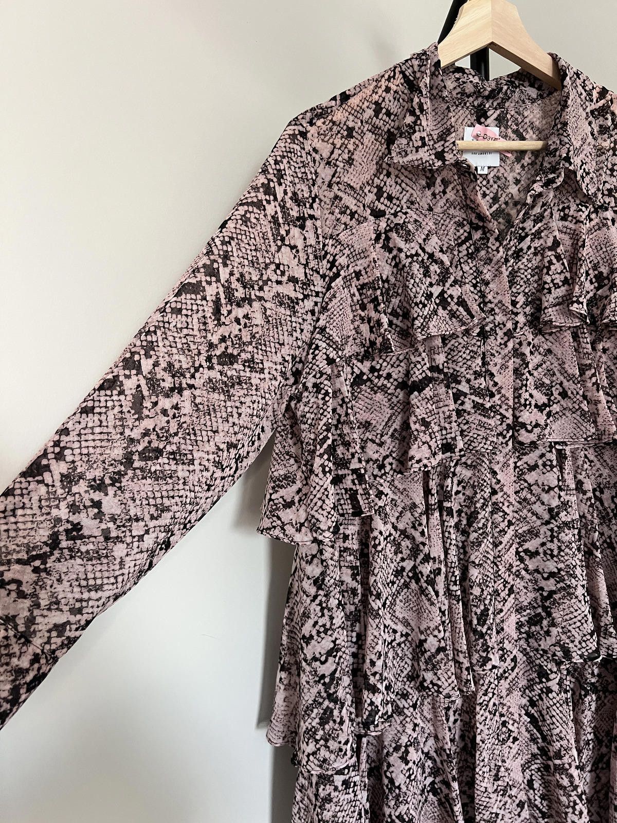 Other MISA Los Angeles Snake Print Ruffle Mini Dress - Made in USA Size M / US 6-8 / IT 42-44 - 2 Thumbnail