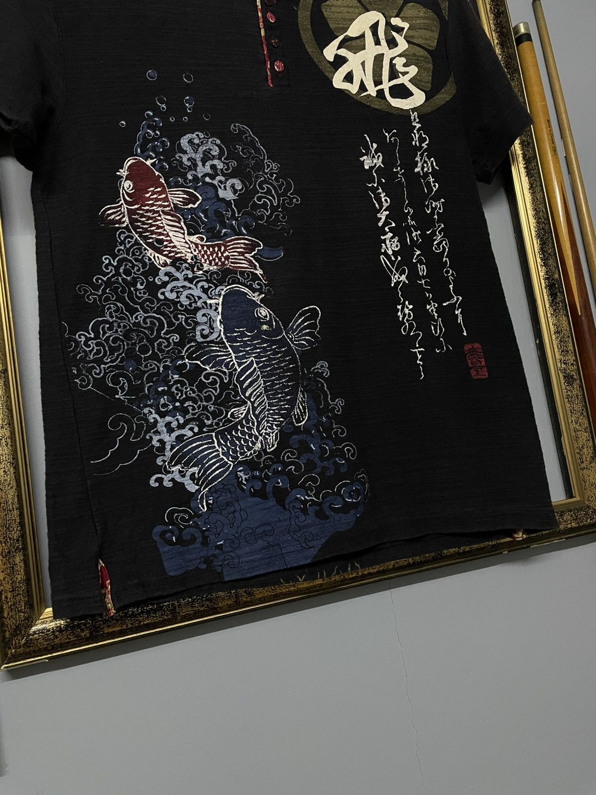 Designer × Japanese Brand × Vintage Vintage 1990s Japan Designer Traditional Sukajan Koi Tshirt Size US M / EU 48-50 / 2 - 4 Thumbnail