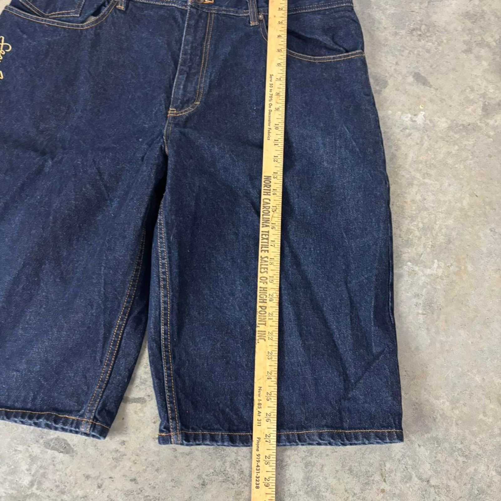 Sean John 2000s Super Baggy Sean John Embroidered Jean Shorts Size US 40 / EU 56 - 6 Thumbnail
