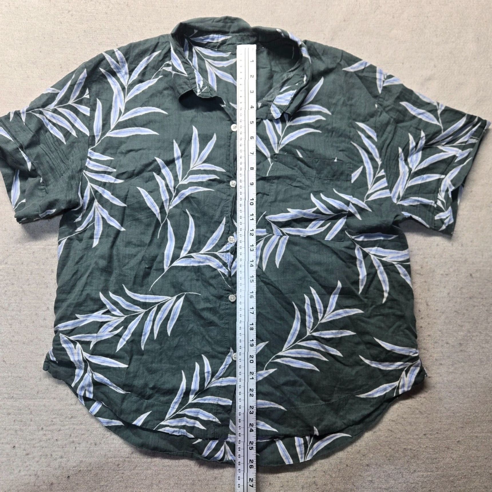 Vintage Stars Above Women's Button-Up Shirt Casual Short Sleeve Gray Cotton Flannel Fall Spring Winter Summer Size XL / US 12-14 / IT 48-50 - 5 Thumbnail