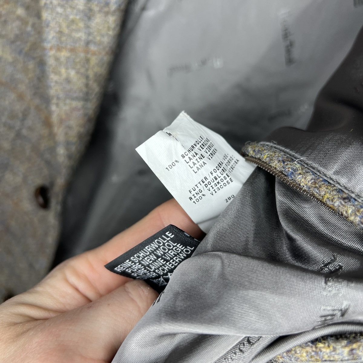 Harris Tweed Vtg Harris Tweed Grey Coat WOOL Jacket Blazer 44 R Size 44R - 7 Thumbnail