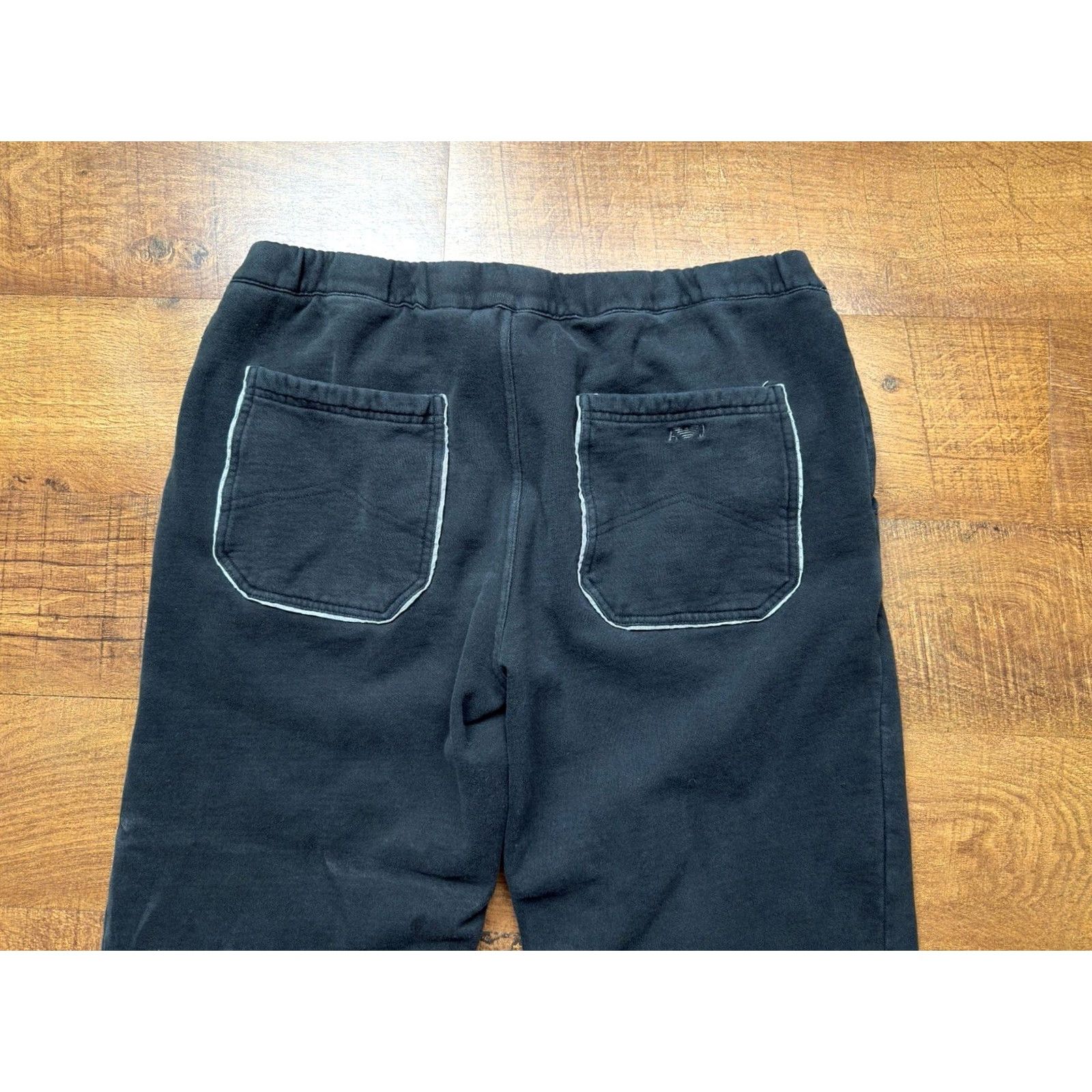 Vintage VINTAGE Armani Jeans Men’s Lounge Black Sweatpants Pockets XL Jeans Pants 36-36.5x32.5 Inseam 32" Regular Mens 90s Sports Theme Size US 36 / EU 52 - 3 Thumbnail