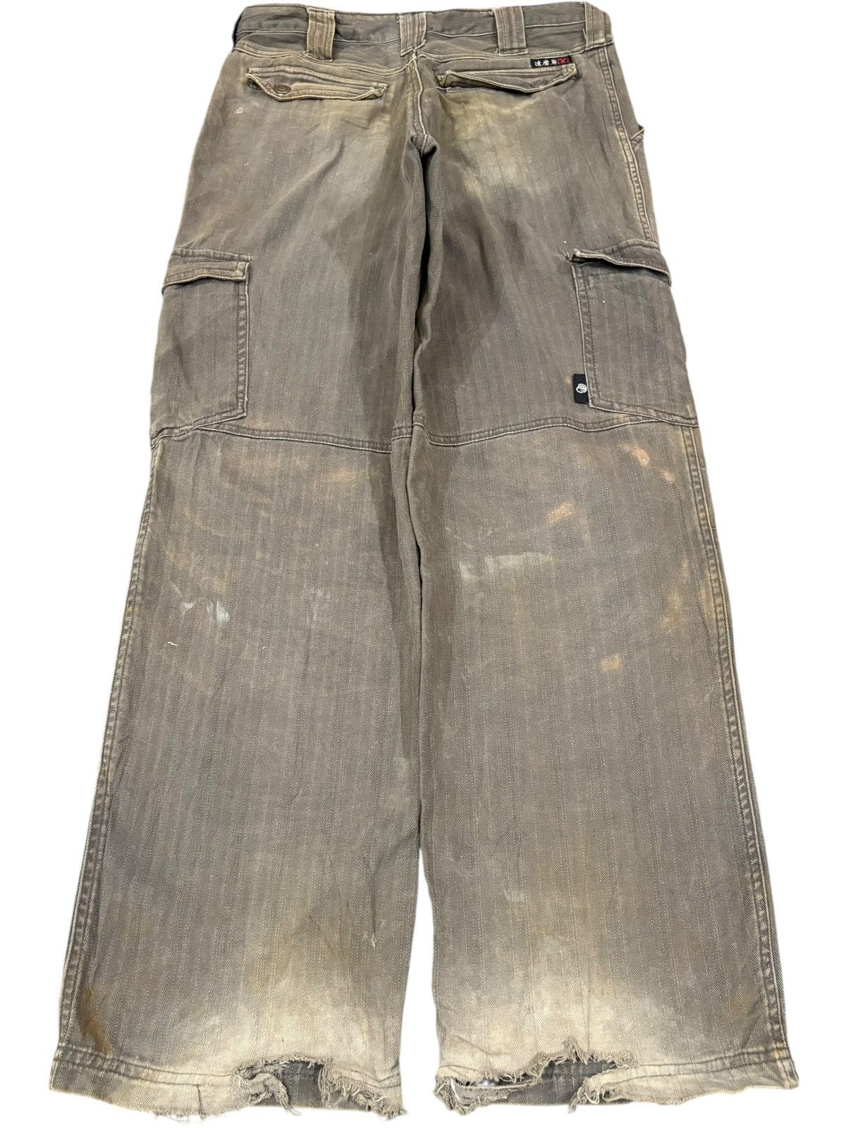 Japanese Brand Vintage Japanese Brand Rusty Wash Distress Baggy Cargo Jeans Size US 31 - 2 Thumbnail