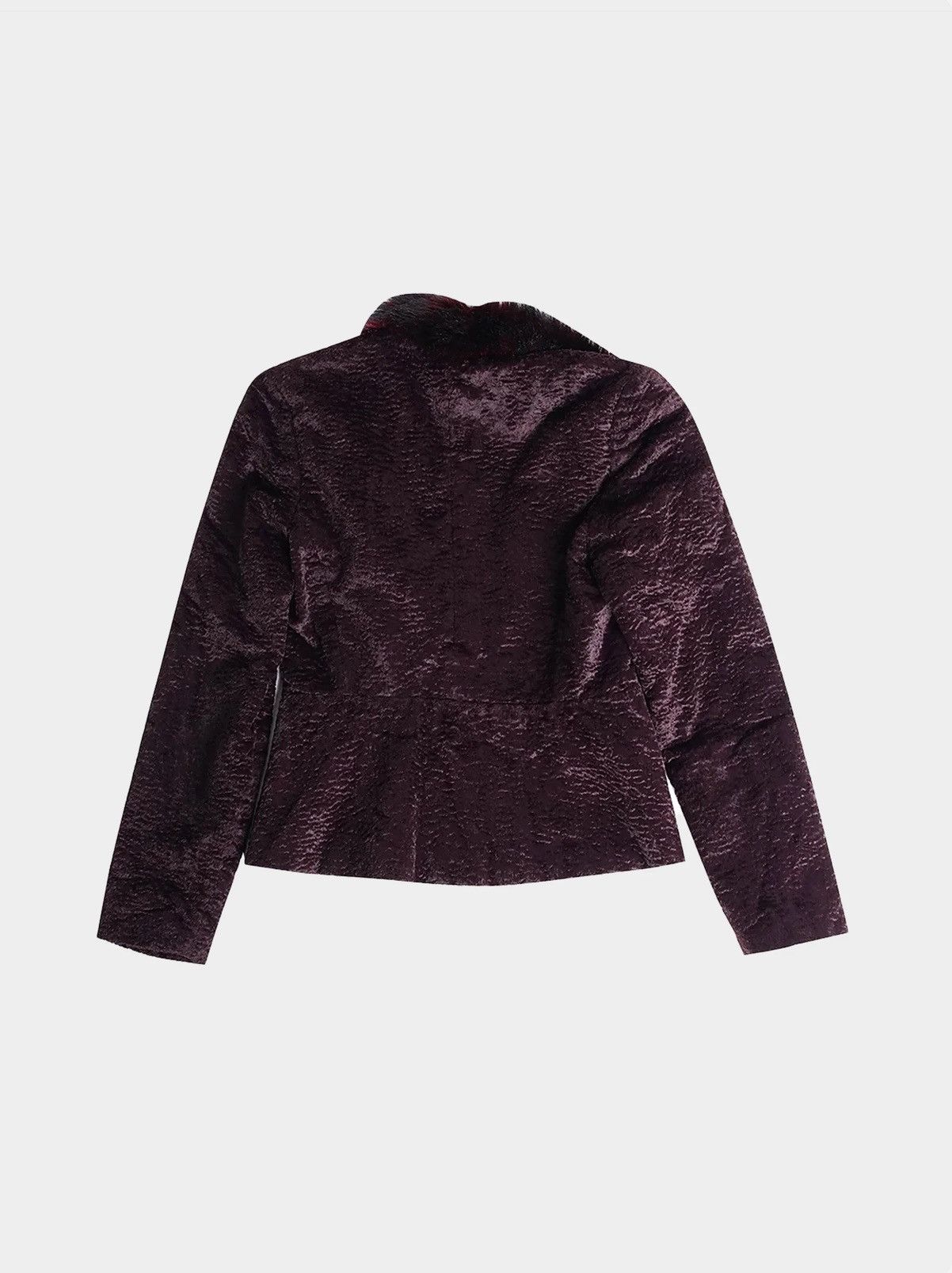 Miu Miu Miu Miu F/W 2000 Burgundy Velvet and Faux Fur Jacket Size M / US 6-8 / IT 42-44 - 2 Thumbnail