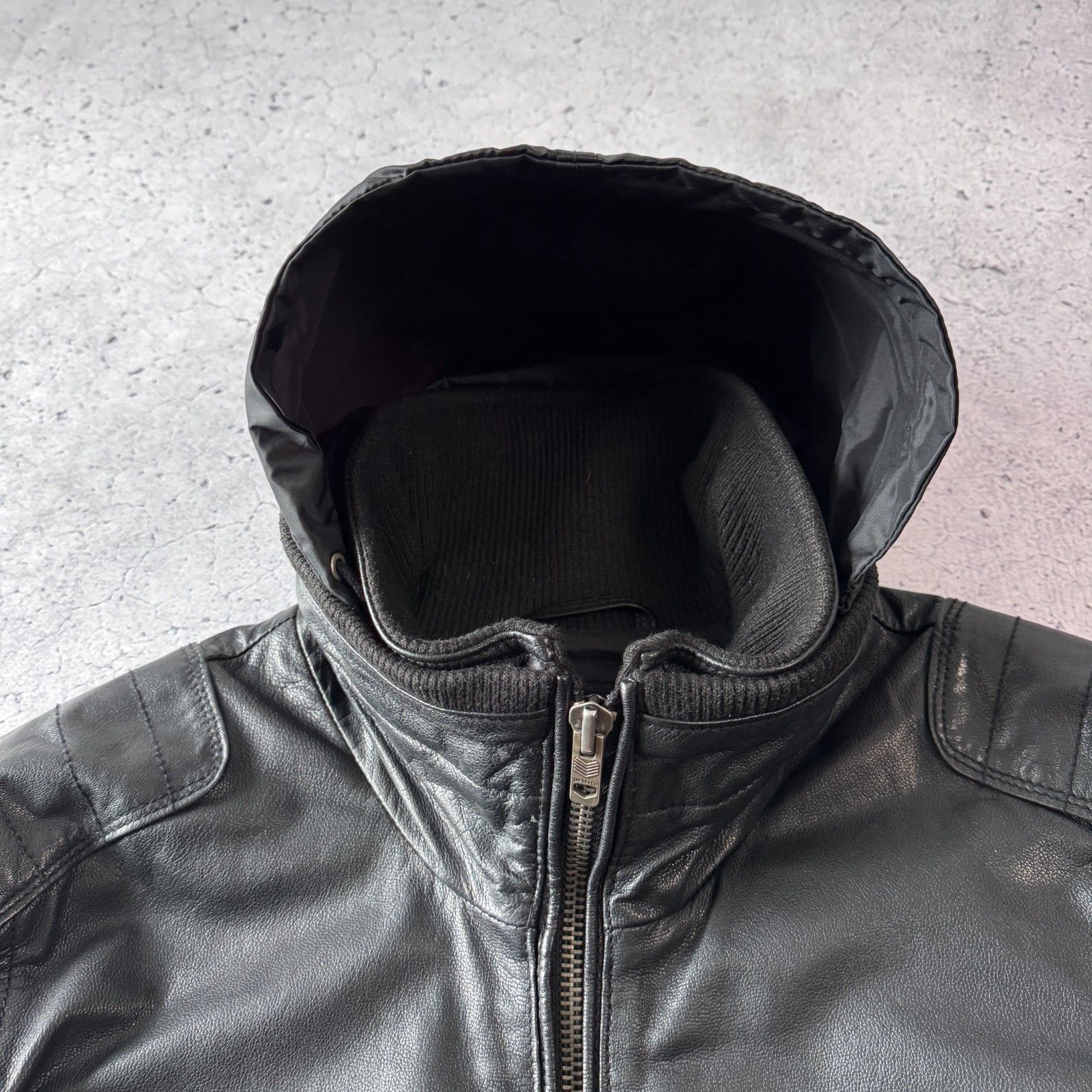 Diesel Diesel Superior Vintage Leather Biker Jacket Black Bomber Size US XL / EU 56 / 4 - 5 Thumbnail