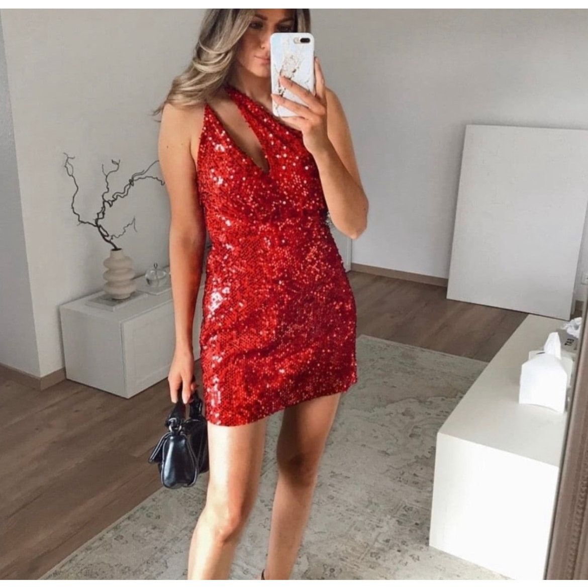 Zara ZARA BLOGGER FAVORITE VELVET SEQUIN DRESS RED Size S / US 4 / IT 40 - 7 Thumbnail