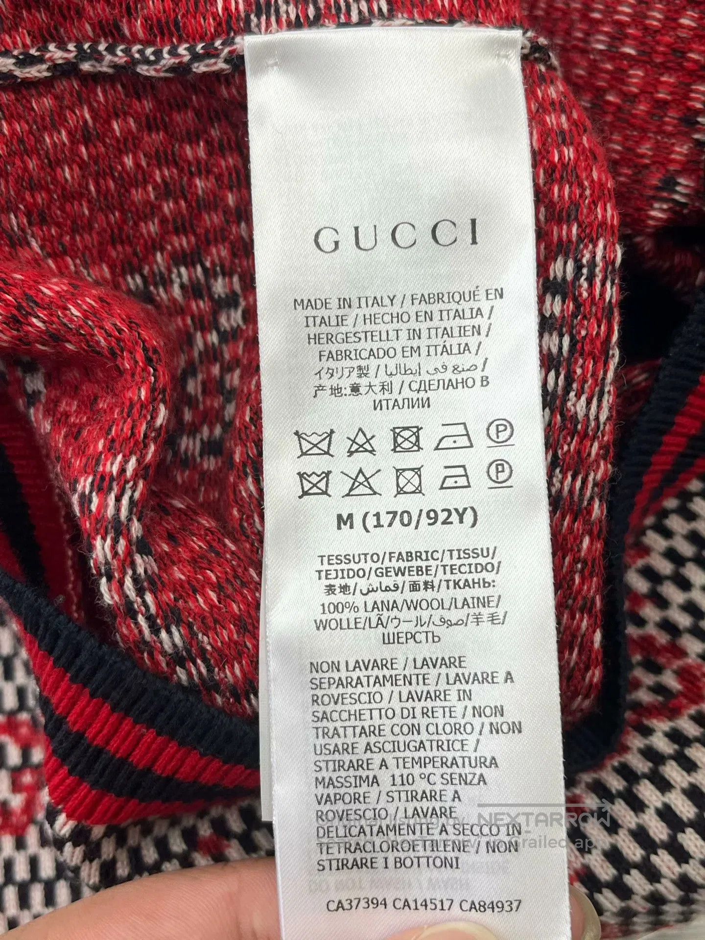 Gucci Guicci Red Double G Full-Print V-Neck Wool Knit Open Cardi Size US M / EU 48-50 / 2 - 4 Thumbnail