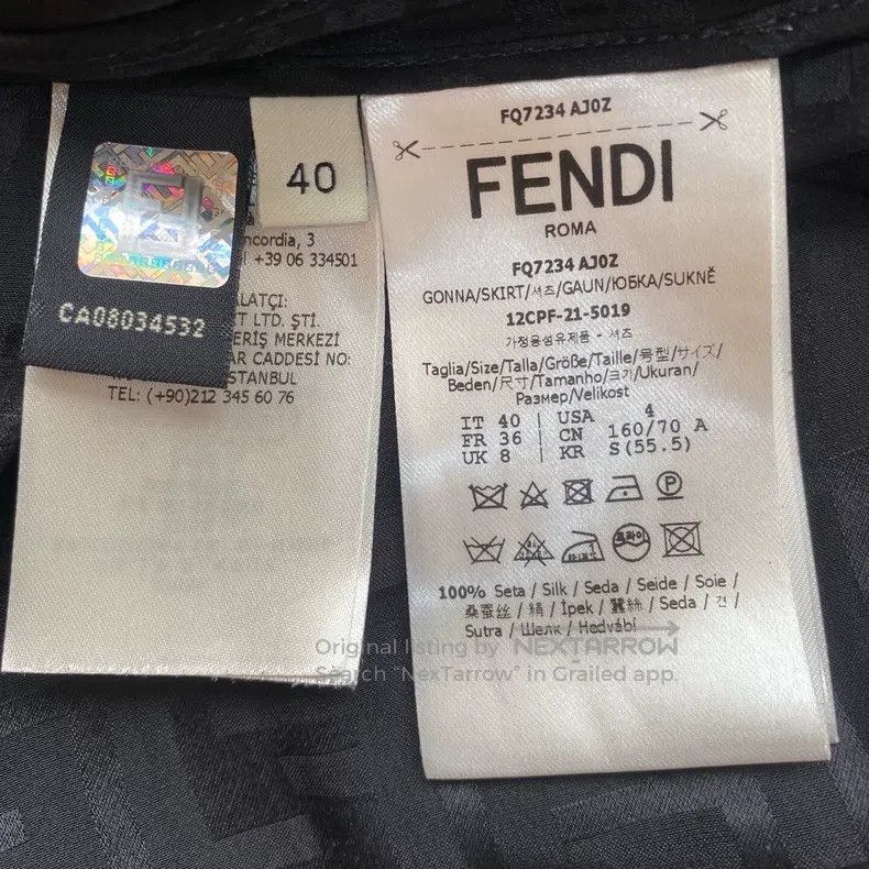 Fendi Fendi Black logo letter full-printed mulberry silk casual Size 26" / US 2 / IT 38 - 7 Thumbnail