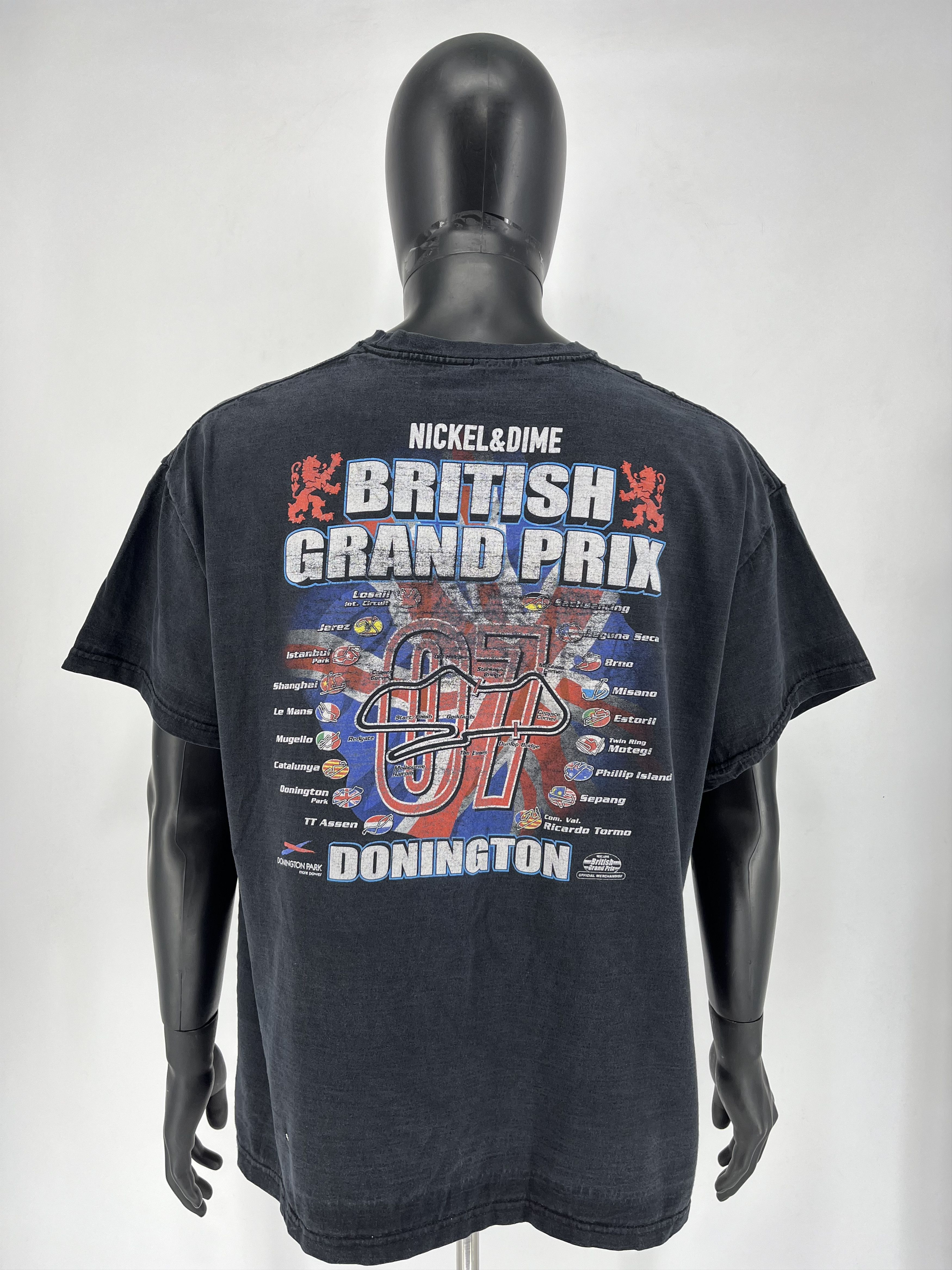 Vintage Vintage Y2K Motocycle Moto British Grand Prix Faded Tee Size US XL / EU 56 / 4 - 12 Thumbnail