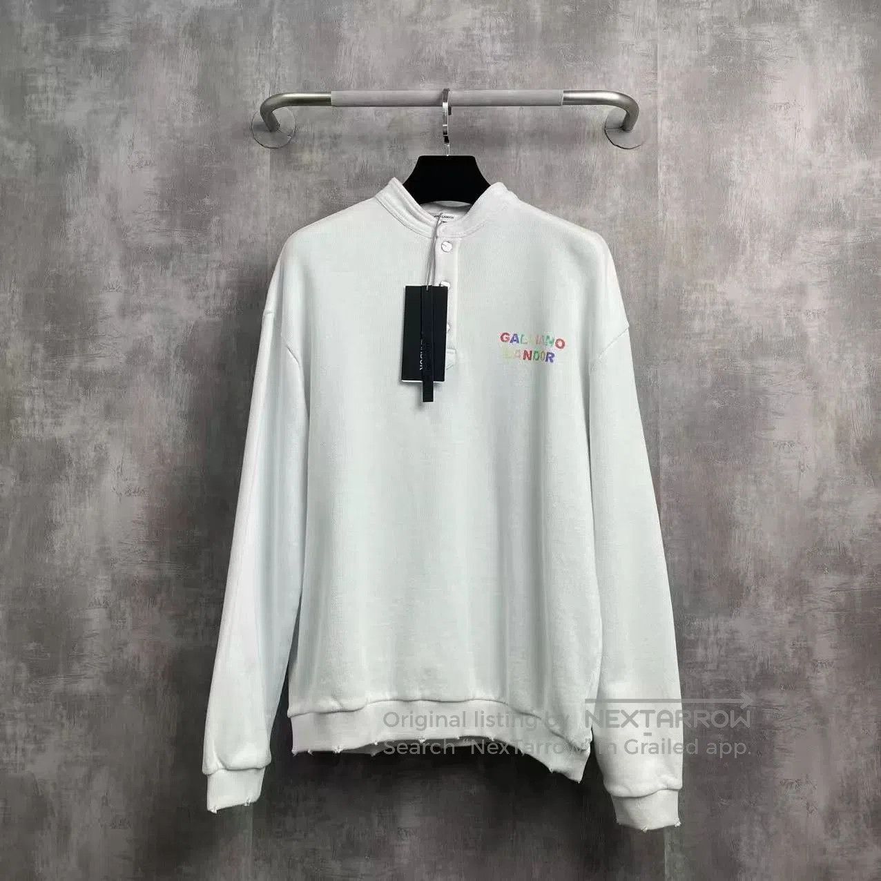 John Galliano Galliano Landor Faded Rainbow Logo Sweatshirt. Size US L / EU 52-54 / 3 - 1 Thumbnail
