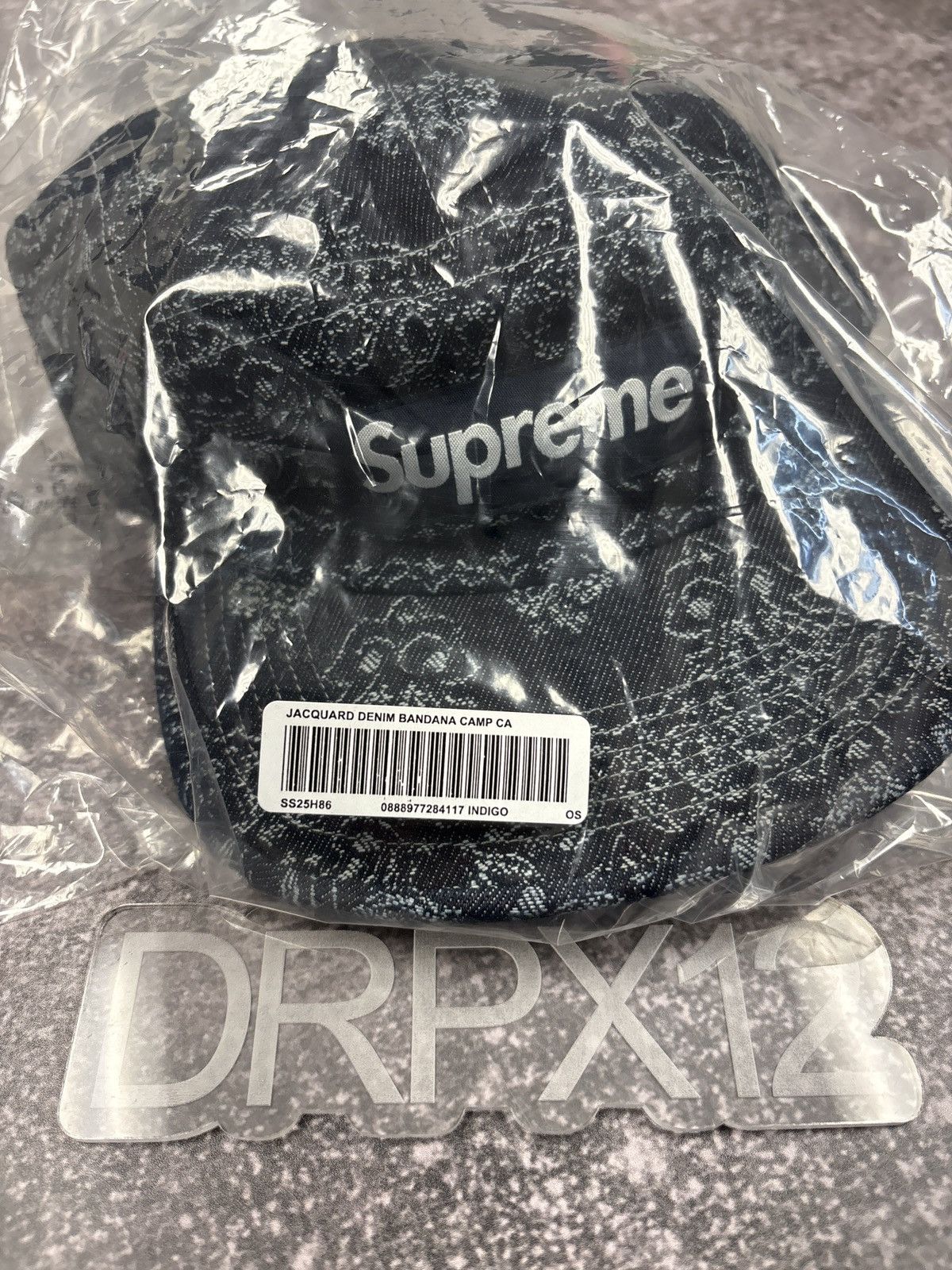 Supreme Supreme Jacquard Denim Bandana ‘Indigo’ Camp Cap Size ONE SIZE - 3 Thumbnail