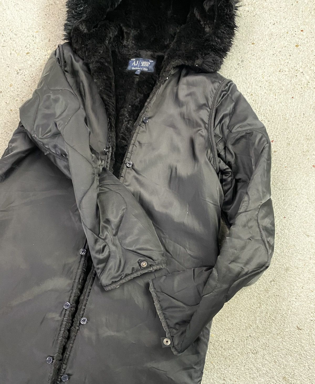 Giorgio Armani Armani jeans vintage coat faux fur archive winter arcade Size L / US 10 / IT 46 - 13 Thumbnail