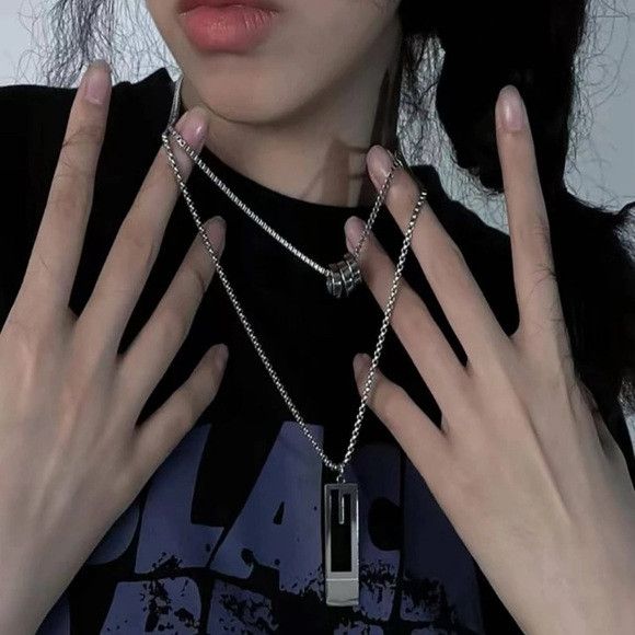 Other 2Pcs Set Women Stainless Steel Necklace Set Size ONE SIZE - 3 Thumbnail