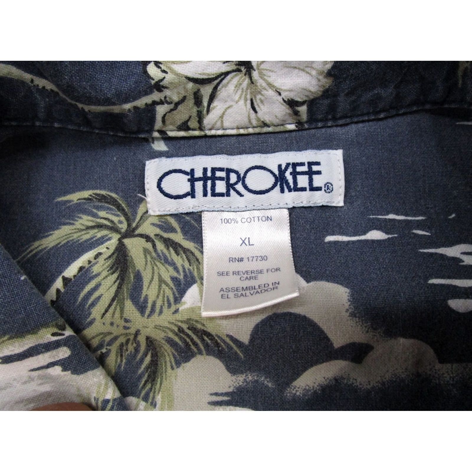 Cherokee VINTAGE Cherokee Hawaiian Shirt XL Blue Floral Pattern Men Button-Up Size US XL / EU 56 / 4 - 2 Thumbnail