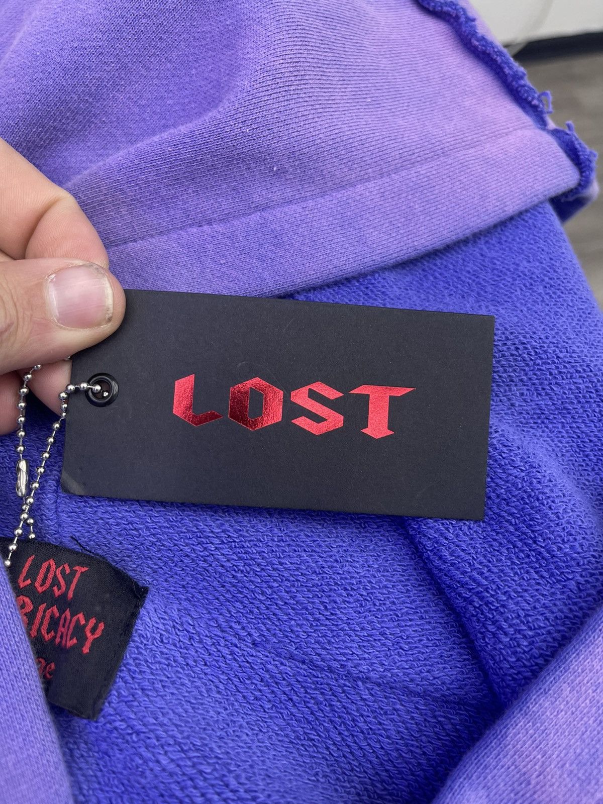 LOST INTRICACY Lost intricacy Rhinestone zip up hoodie (pulple) Size US L / EU 52-54 / 3 - 4 Thumbnail