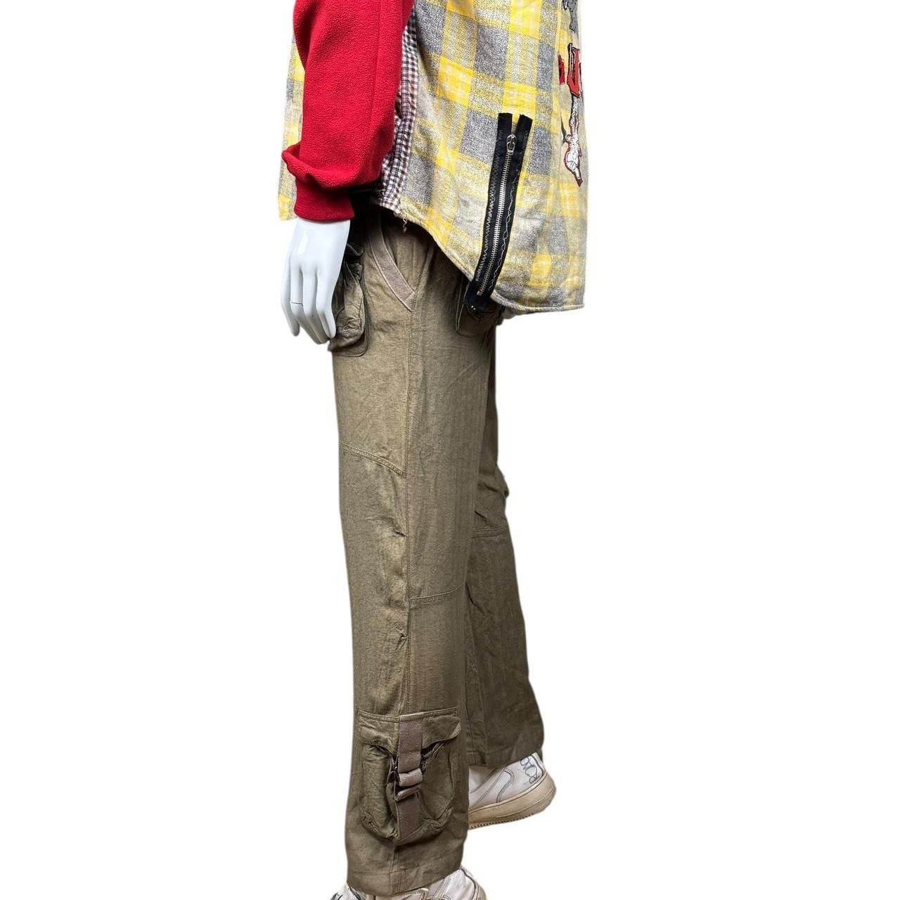 Japanese Brand Vintage Y2K Cargo Pants in Olive Green Size US 30 / EU 46 - 4 Thumbnail