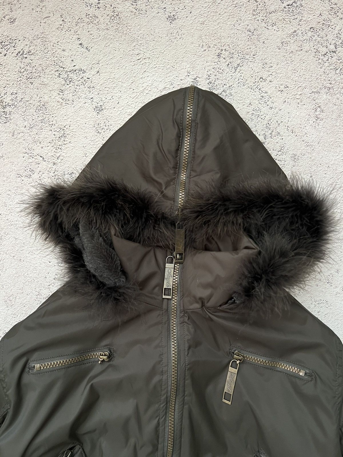 Le Grande Bleu (L.G.B.) Y2K RARE FAUX FUR CROPPED BOMBER JACKET JAPANESE GOA STYLE Size M / US 6-8 / IT 42-44 - 3 Thumbnail