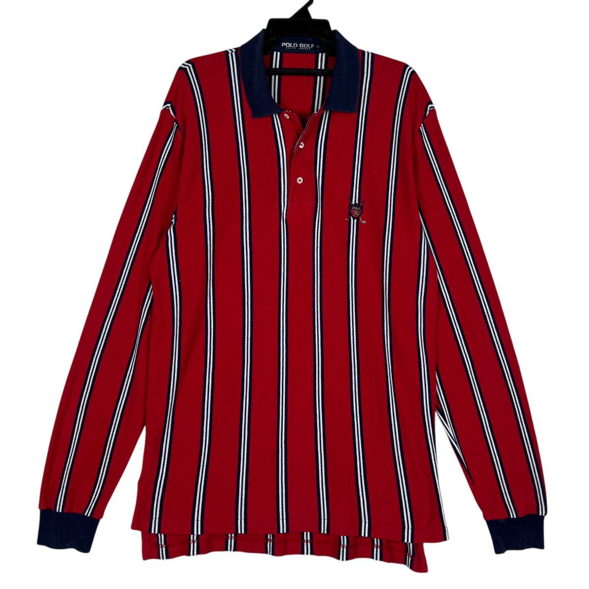 Polo Ralph Lauren Vintage Polo Golf Ralph Lauren Stripe Polo Long Sleeve Size US L / EU 52-54 / 3 - 1 Thumbnail