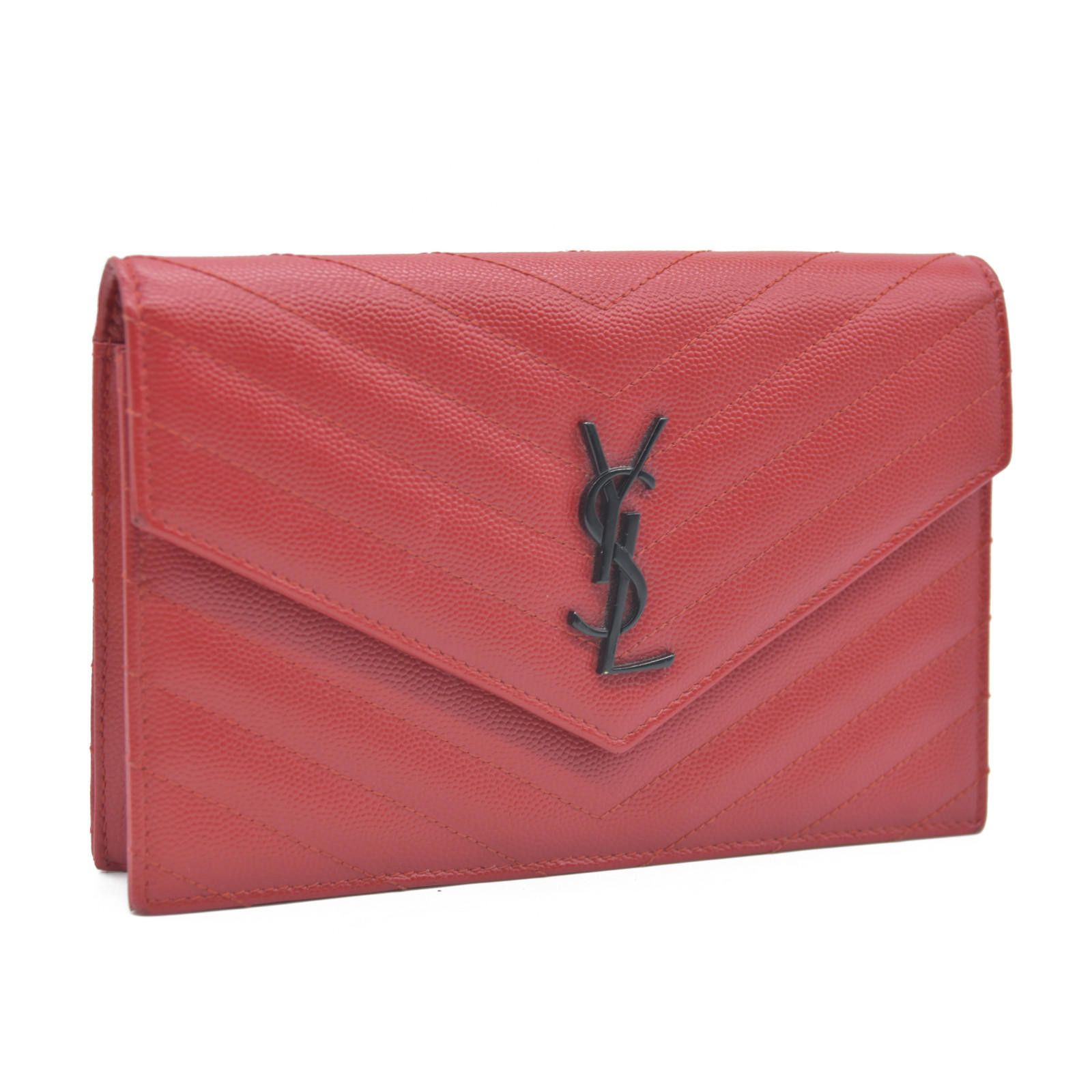 Saint Laurent Paris Saint Laurent Grain De Poudre Matelasse Chevron Monogram Size ONE SIZE - 5 Thumbnail