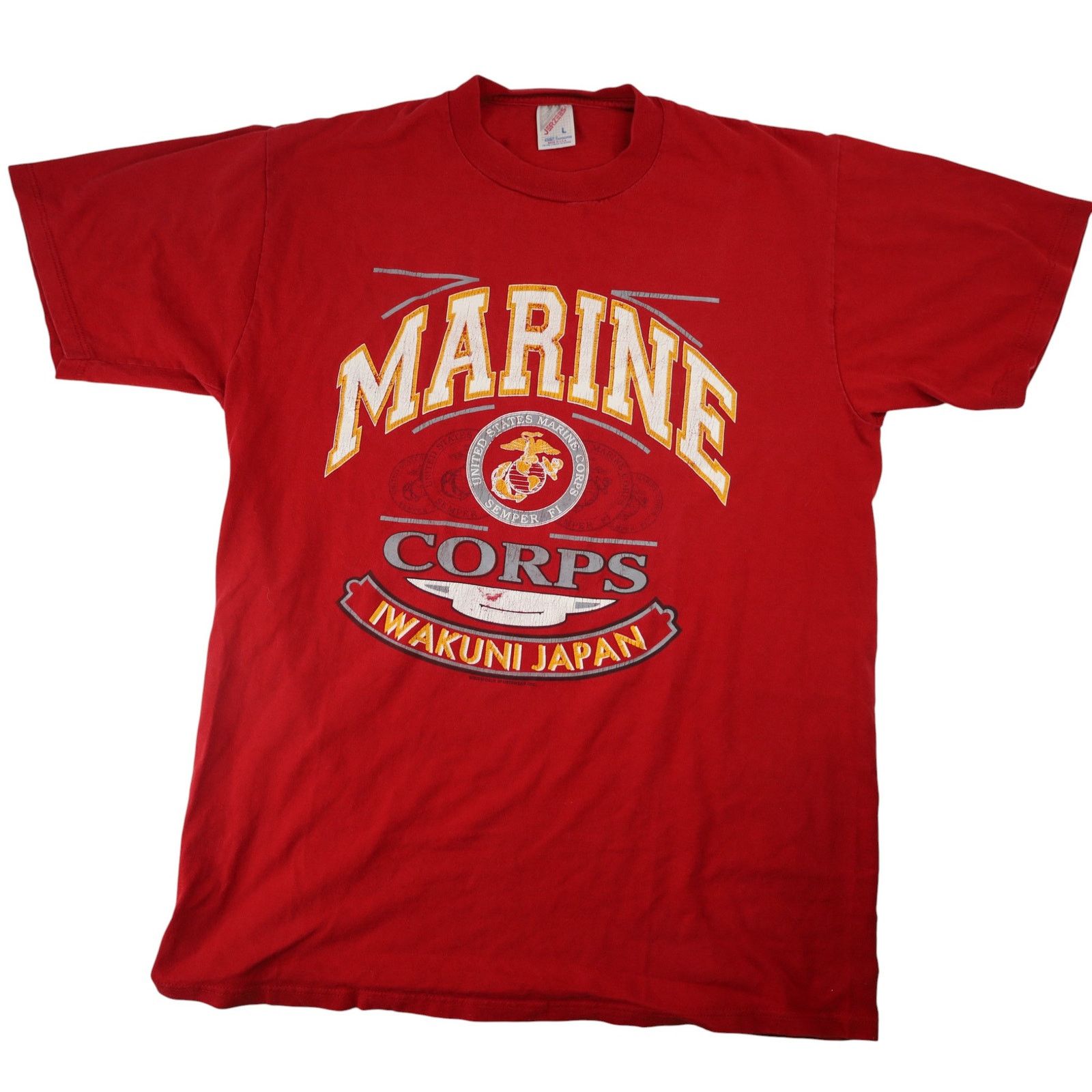 Vintage VTG United States Marine Corps Iwakuni Japan Graphic T Shirt Size US L / EU 52-54 / 3 - 1 Thumbnail